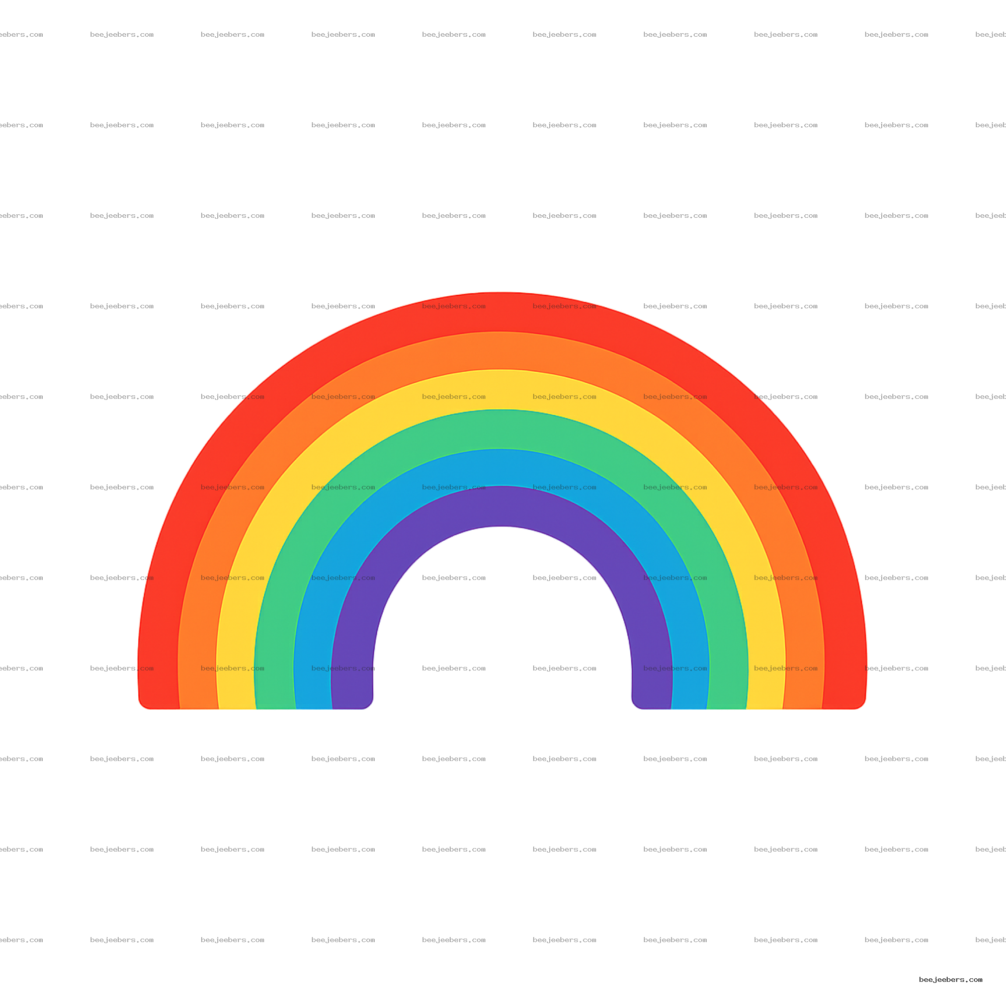 Clean vector PNG of a colorful rainbow arc with transparent background