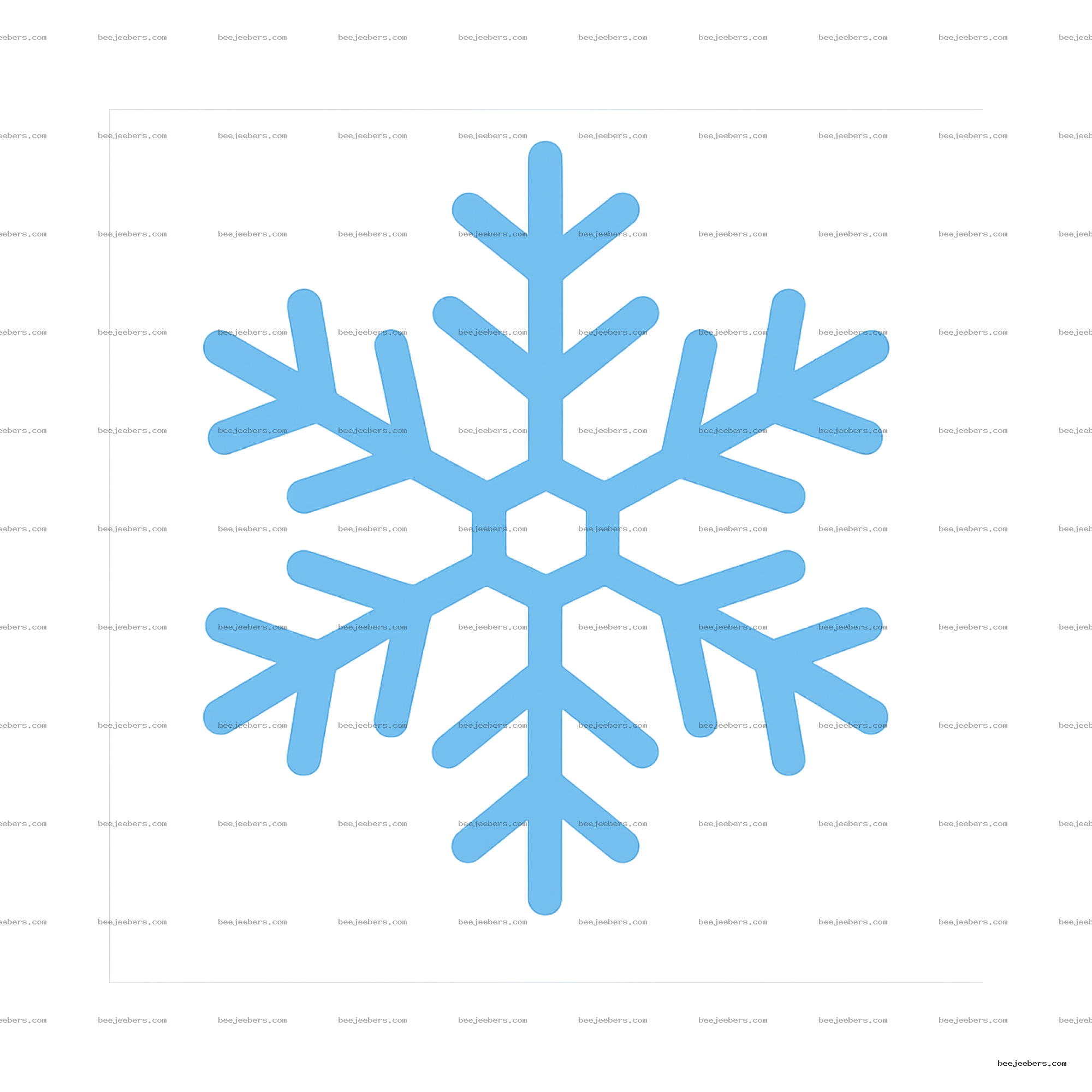 Simple blue snowflake vector graphic with transparent background for winter and holiday designs