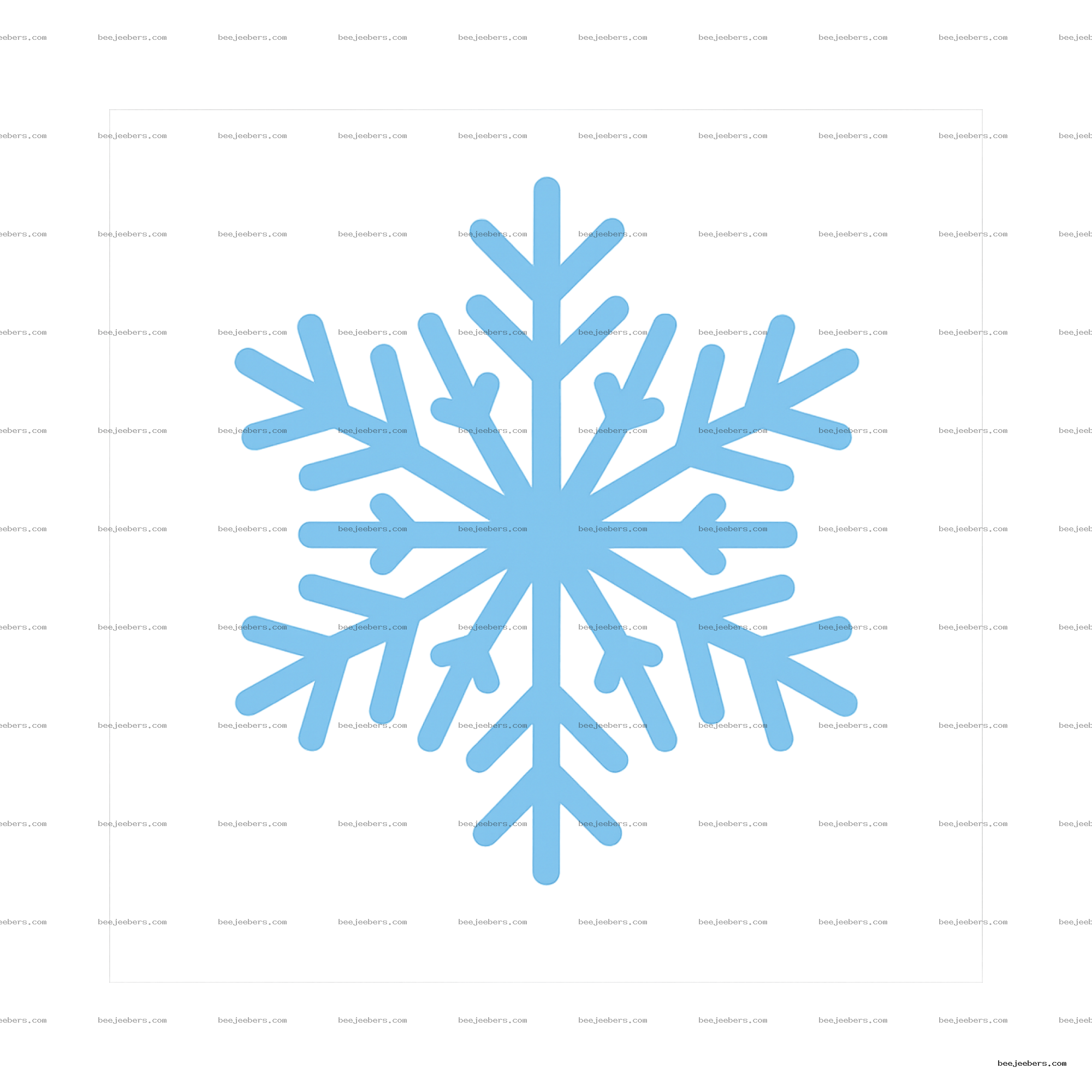 Clean blue snowflake vector graphic with transparent background for winter and holiday design