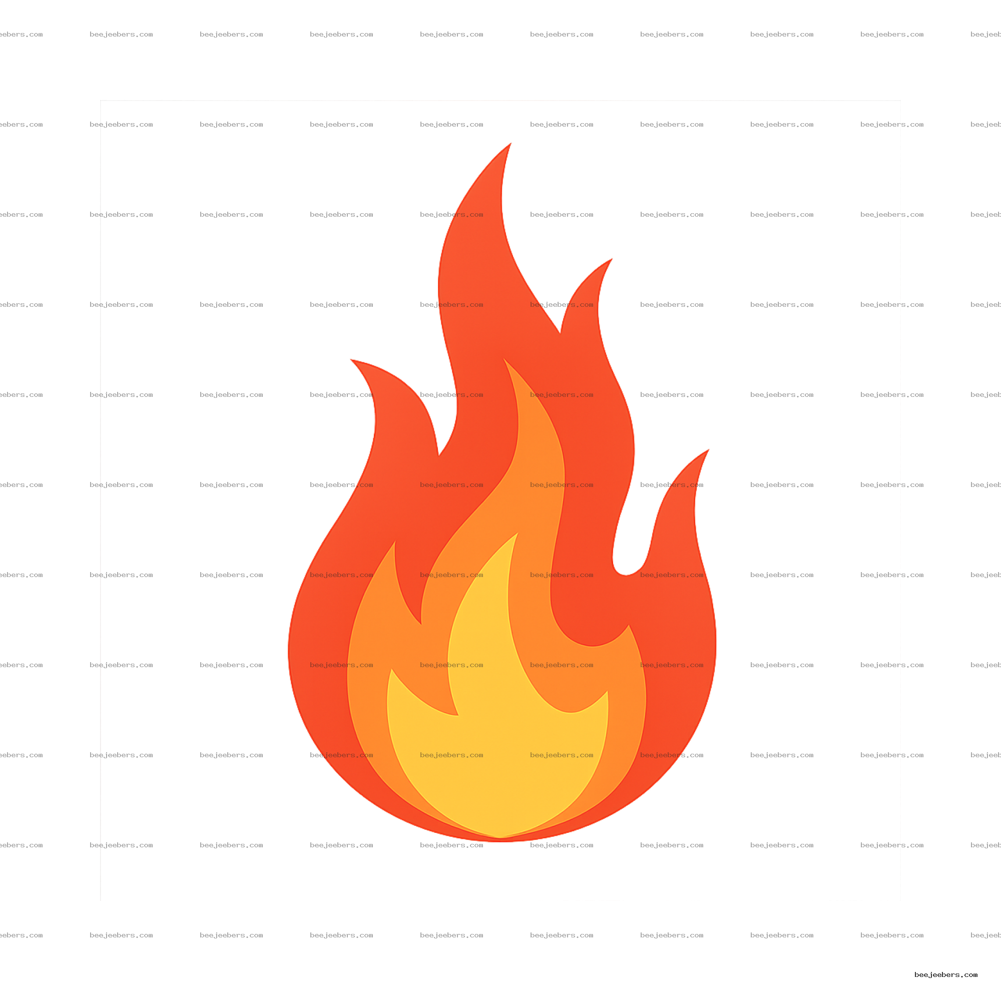 Clean vector flame illustration in orange and yellow with transparent background