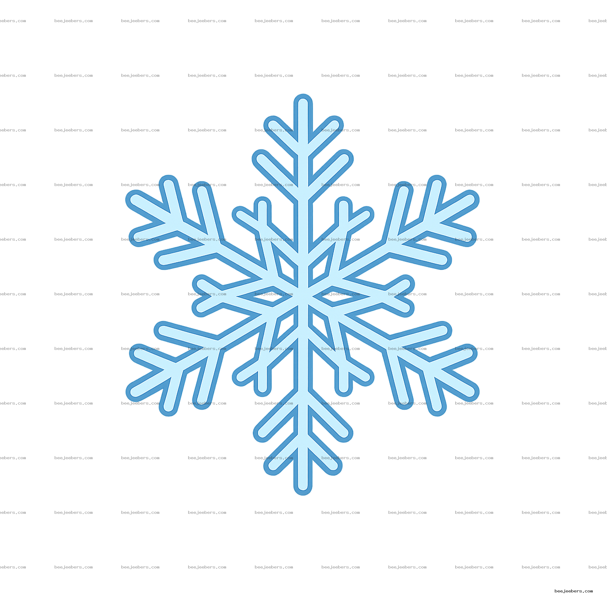 Clean vector blue snowflake with transparent background for winter and holiday designs