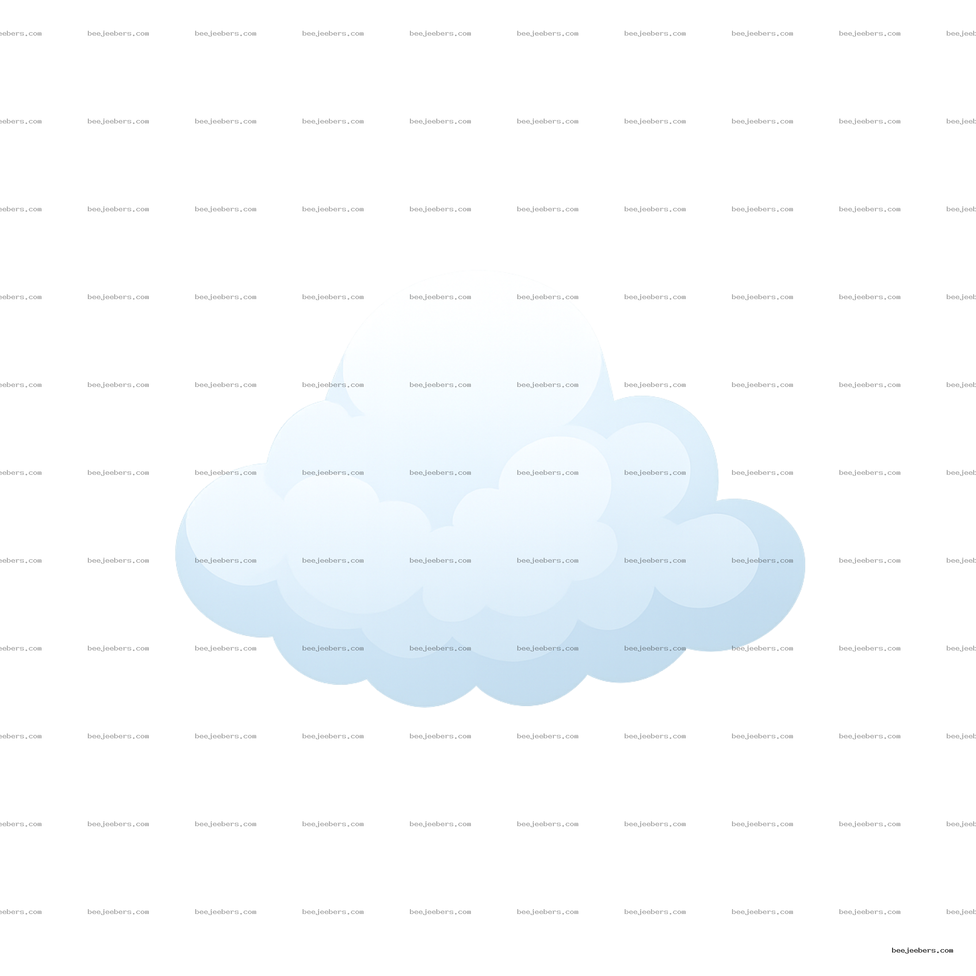 Clean vector style puffy cloud overlay PNG with transparent background for digital design