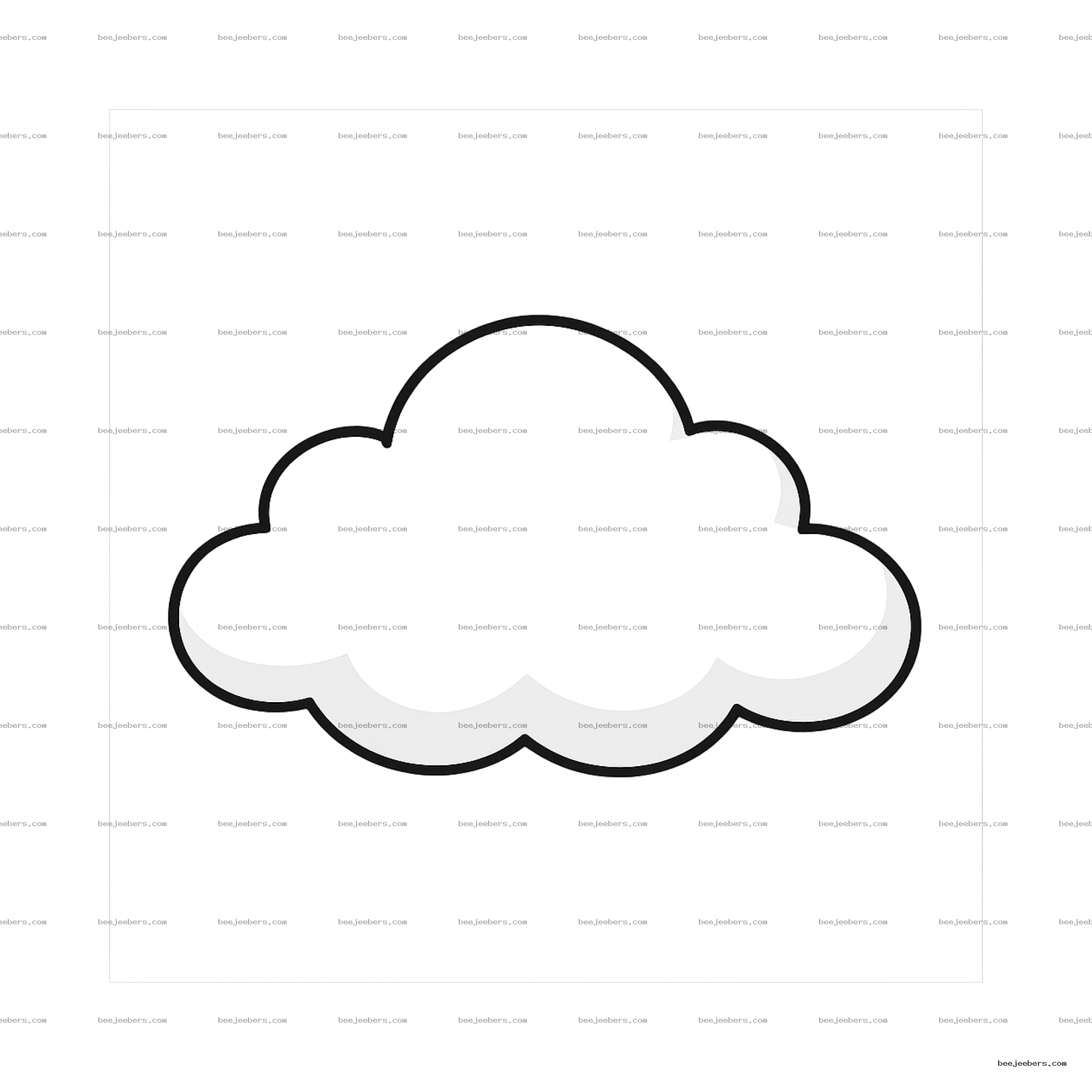 Simple white cloud vector illustration with transparent background