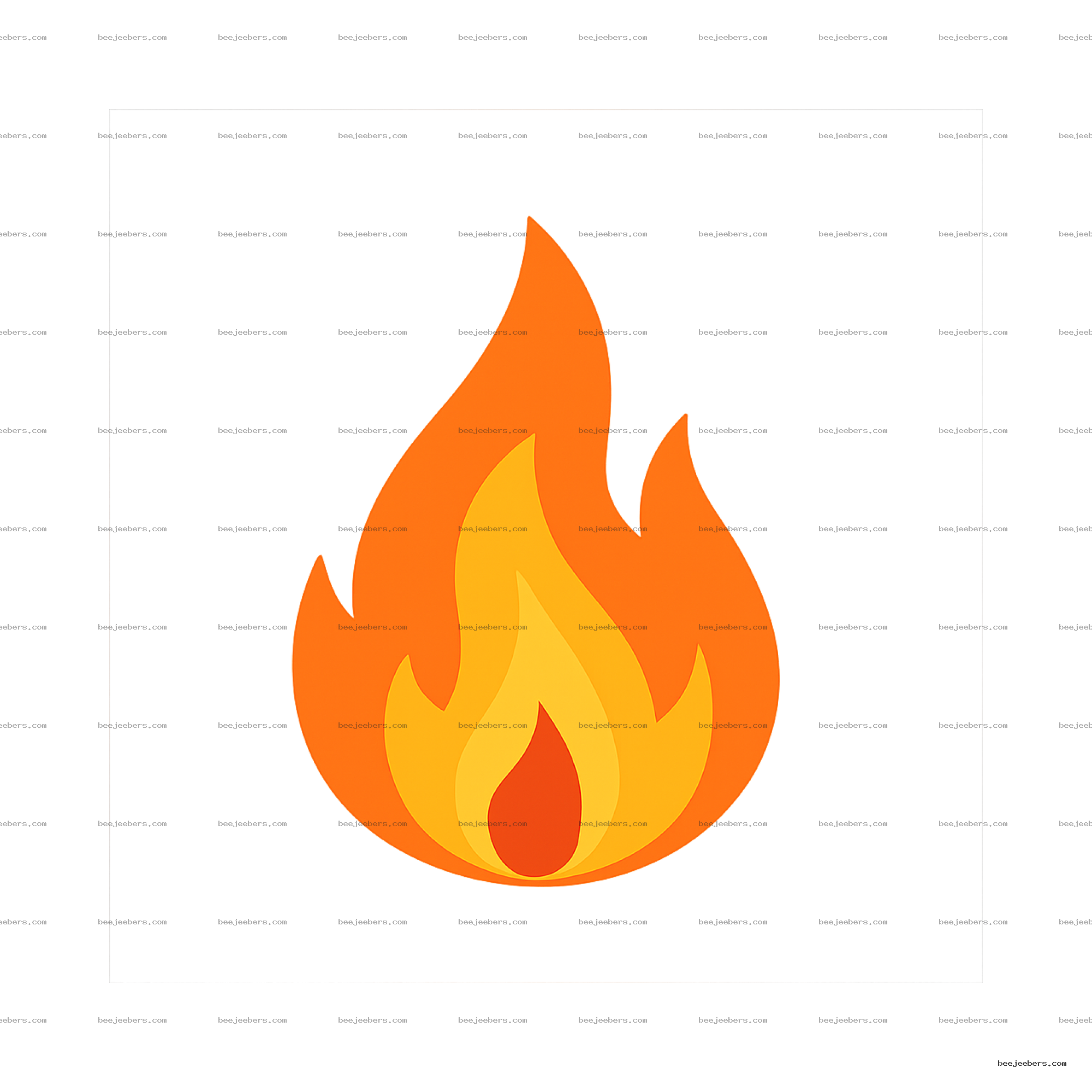 Clean vector illustration of a bright orange and yellow fire flame with transparent background