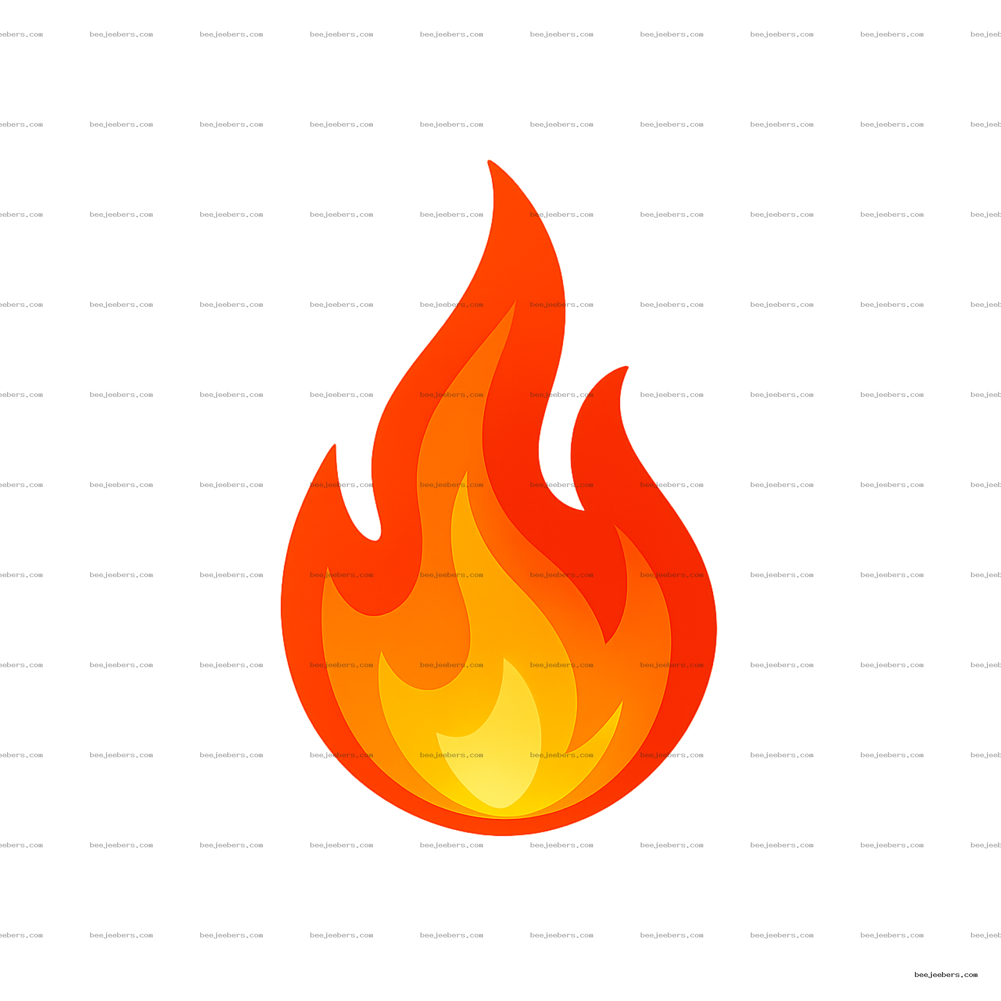 Stylized clean vector flame in yellow and orange with transparent background