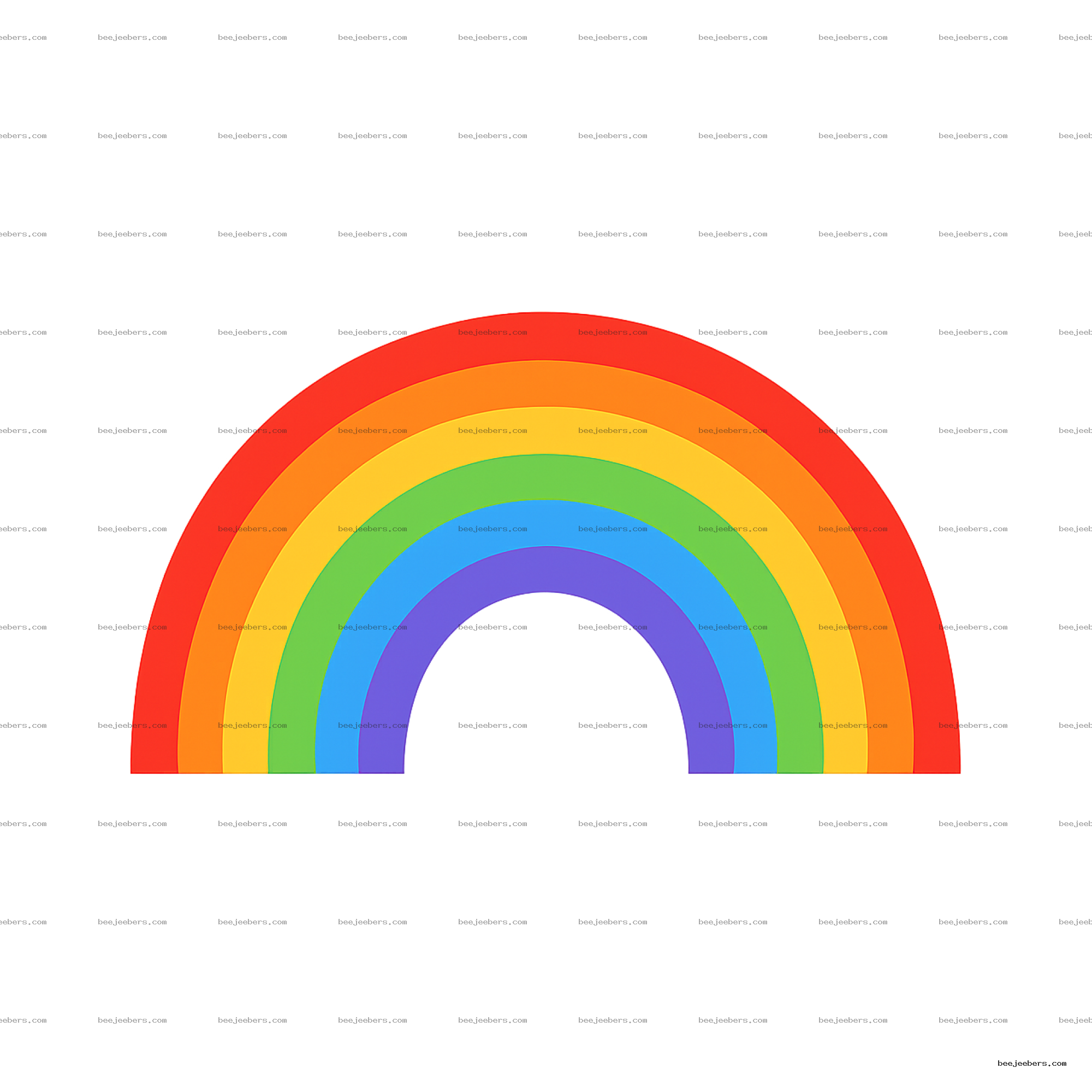 Clean vector rainbow clipart PNG with vibrant rainbow arcs on transparent background