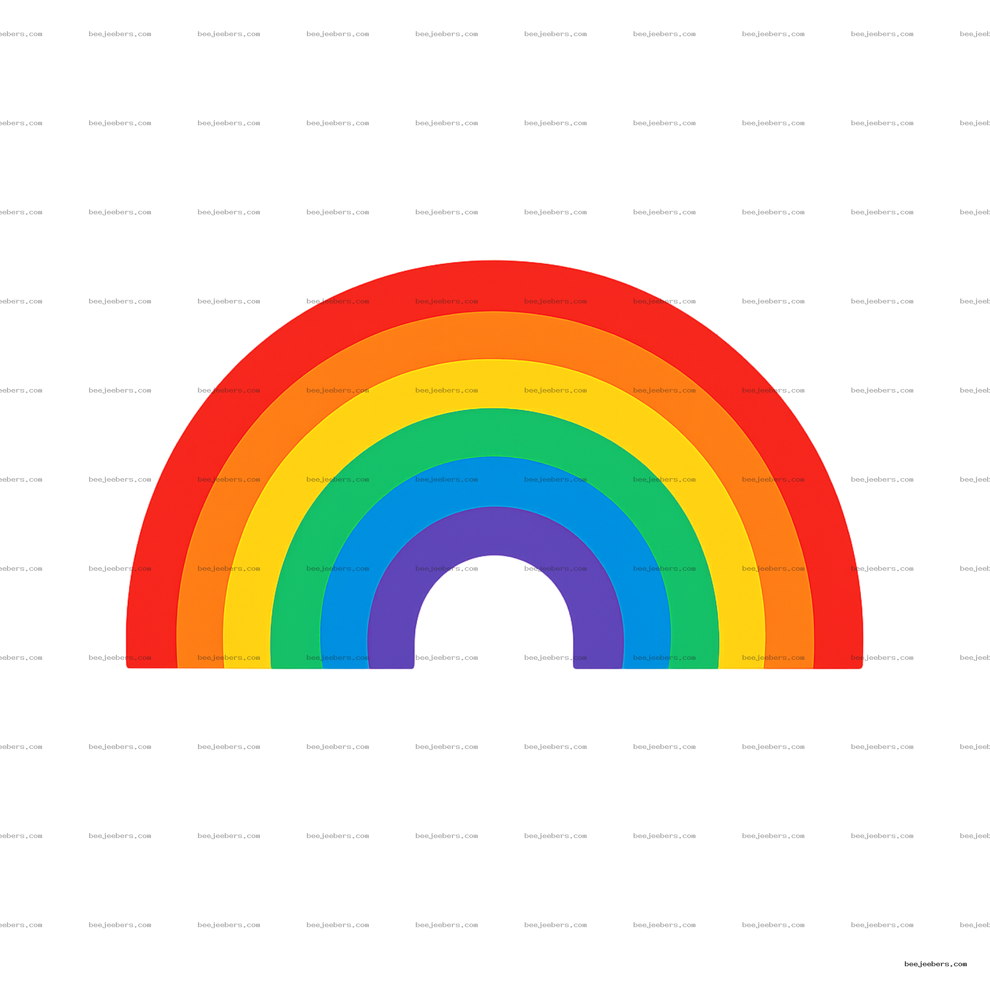 Colorful clean vector rainbow clipart with red, orange, yellow, green, blue, and purple arcs on transparent background