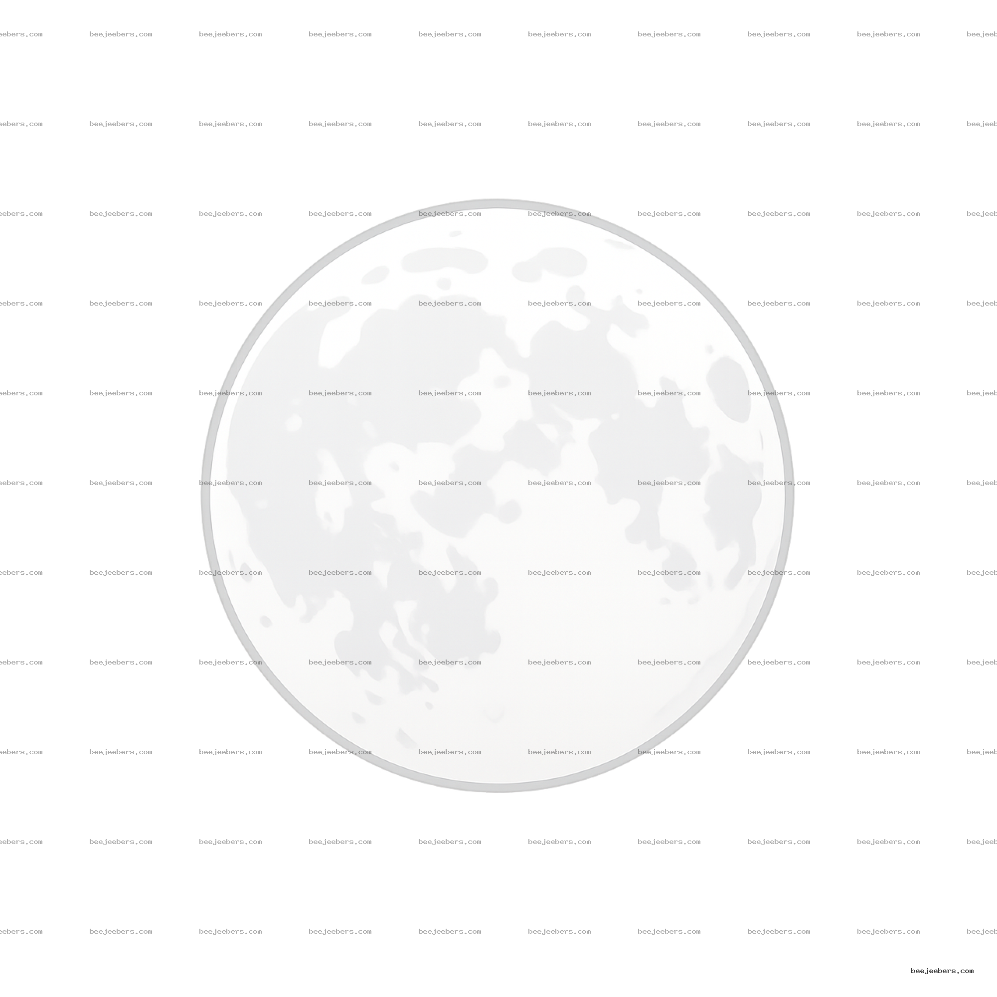Clean vector white full moon with detailed craters on transparent background