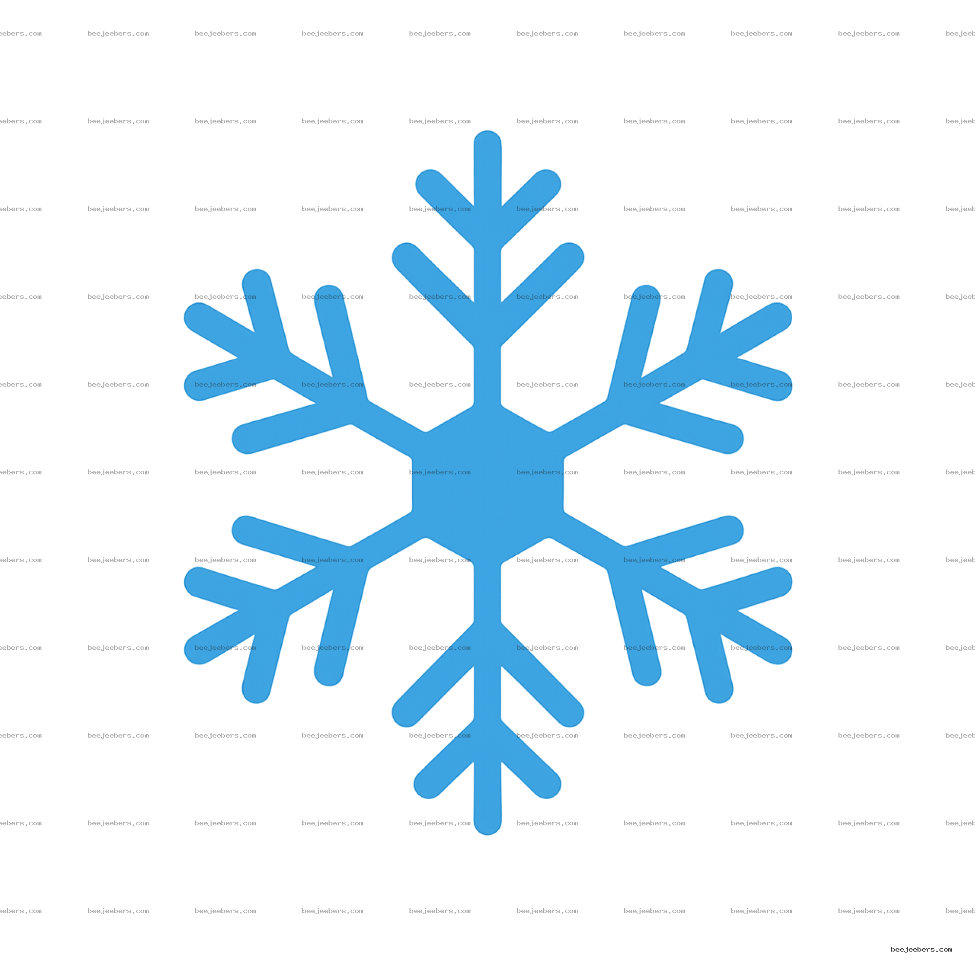 Clean blue snowflake vector clipart with transparent background for winter design and crafts