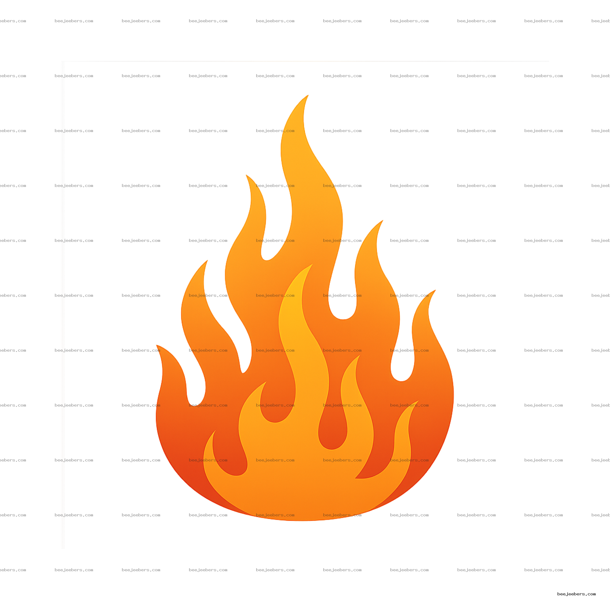 Clean vector flame illustration in orange and yellow gradient with transparent background