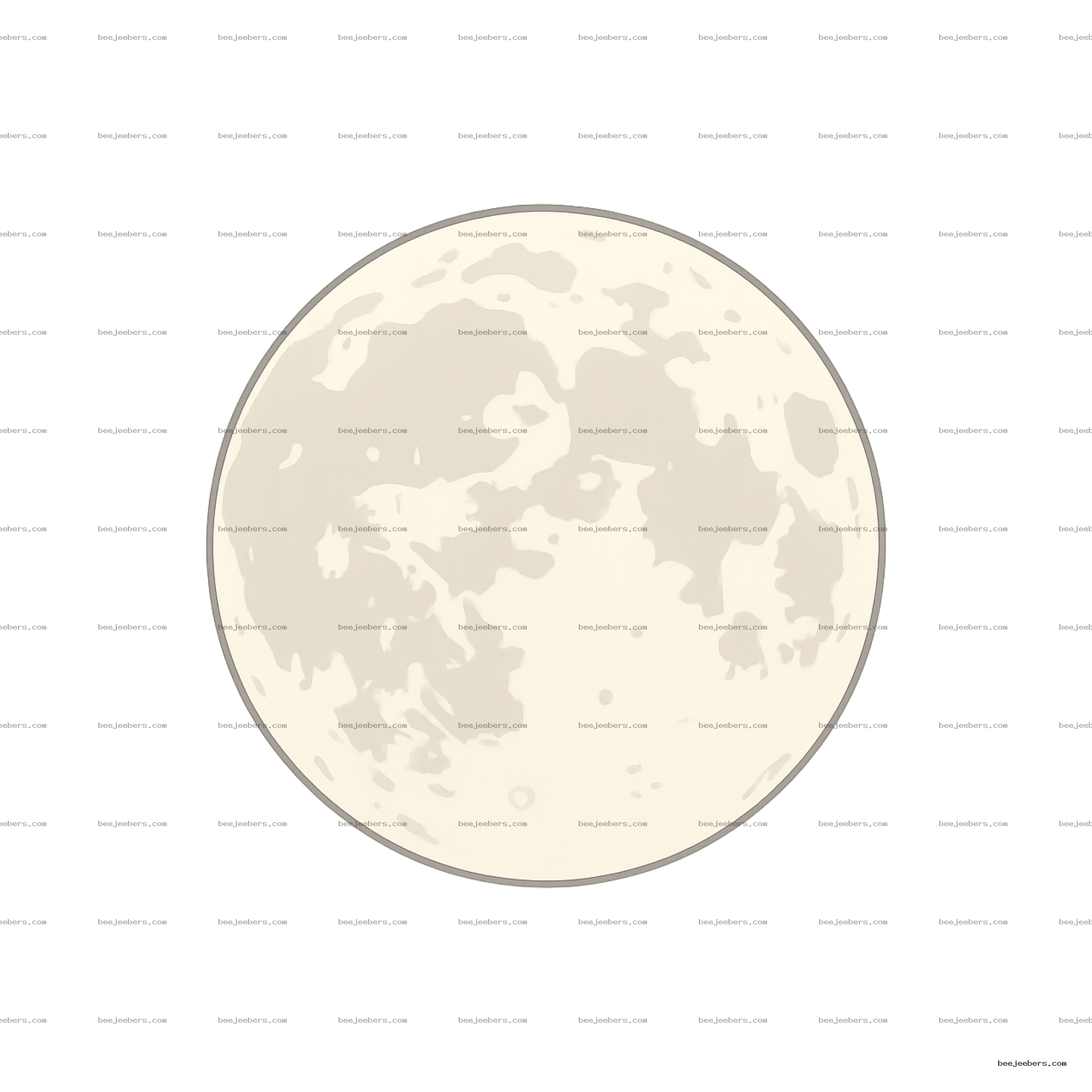 Clean vector illustration of a full moon with light crater details on a transparent background