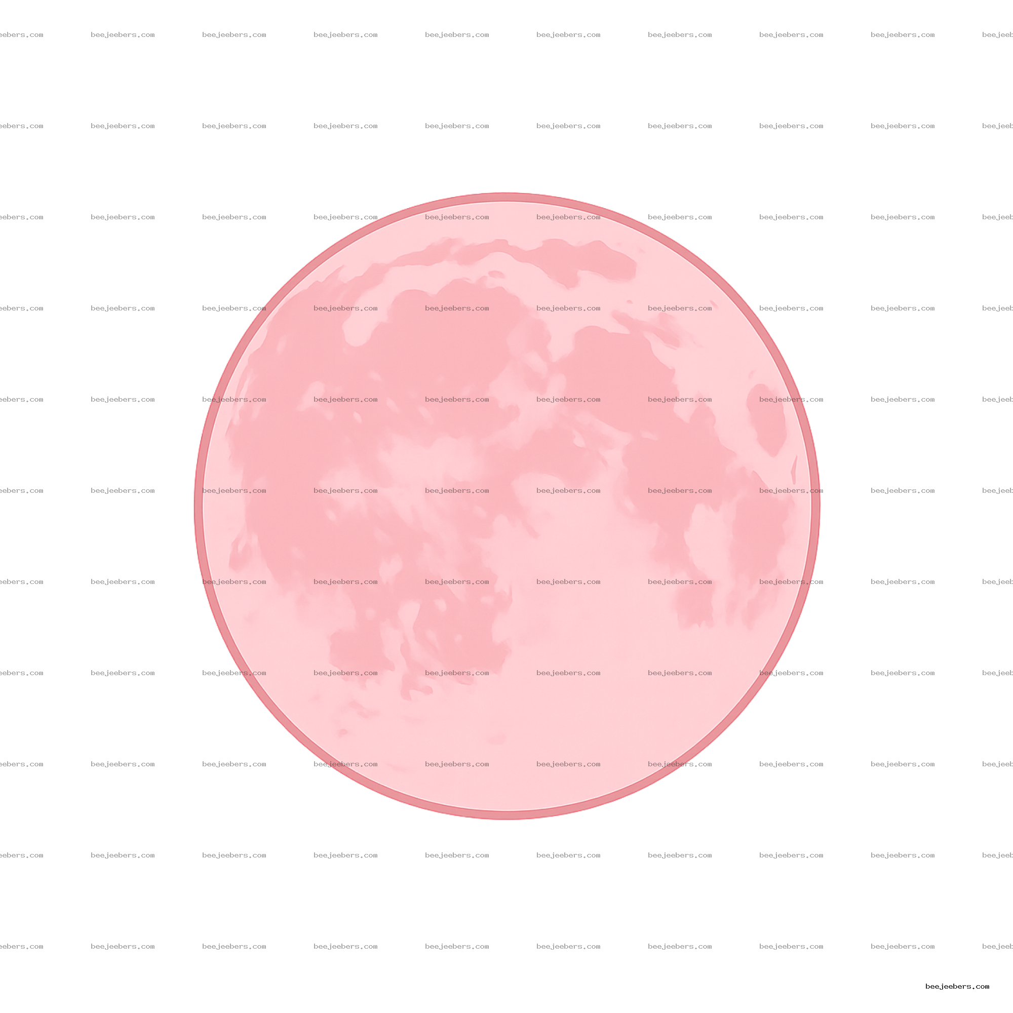 Clean vector illustration of a pink full moon with crater details on transparent background