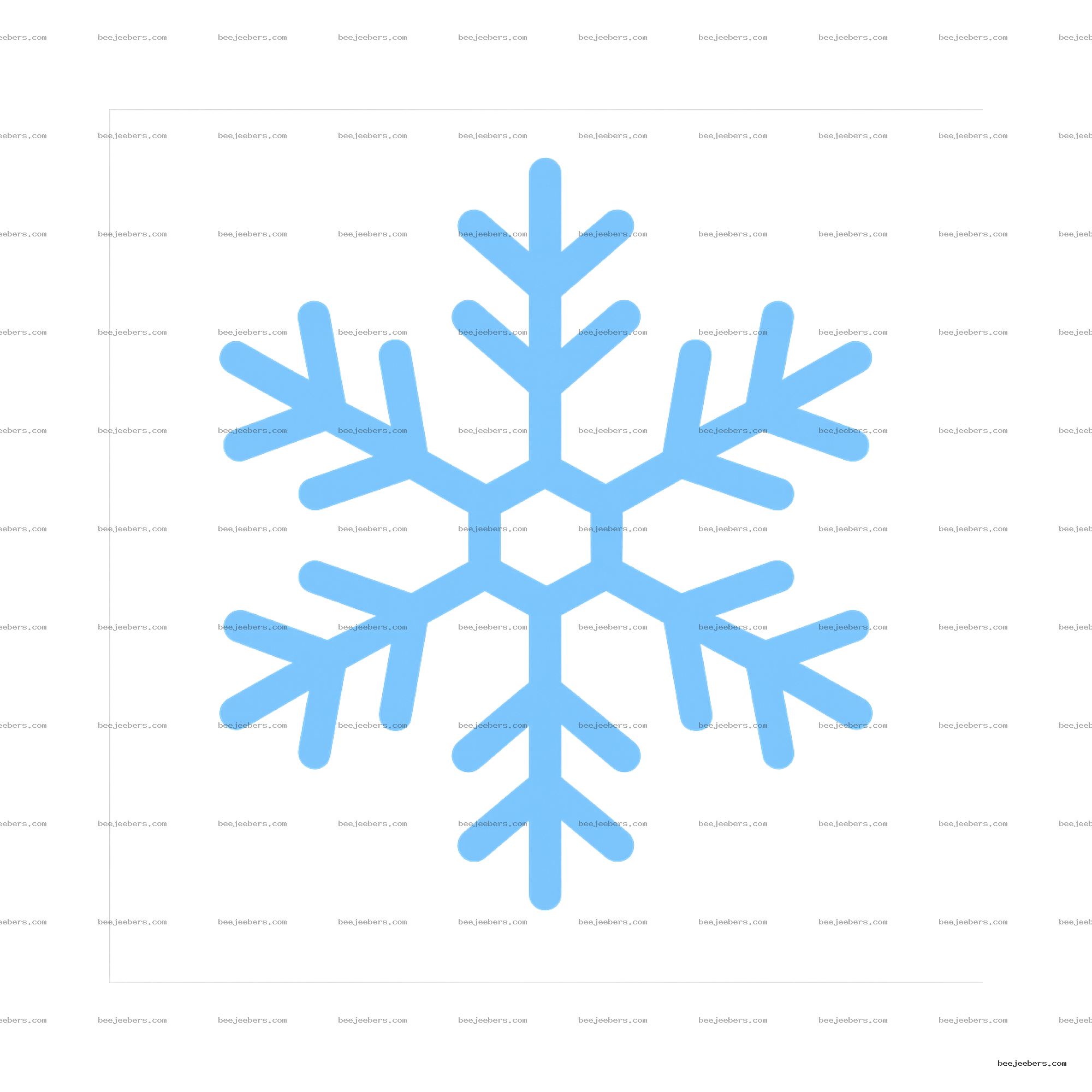 Blue clean vector snowflake with transparent background for winter and holiday design