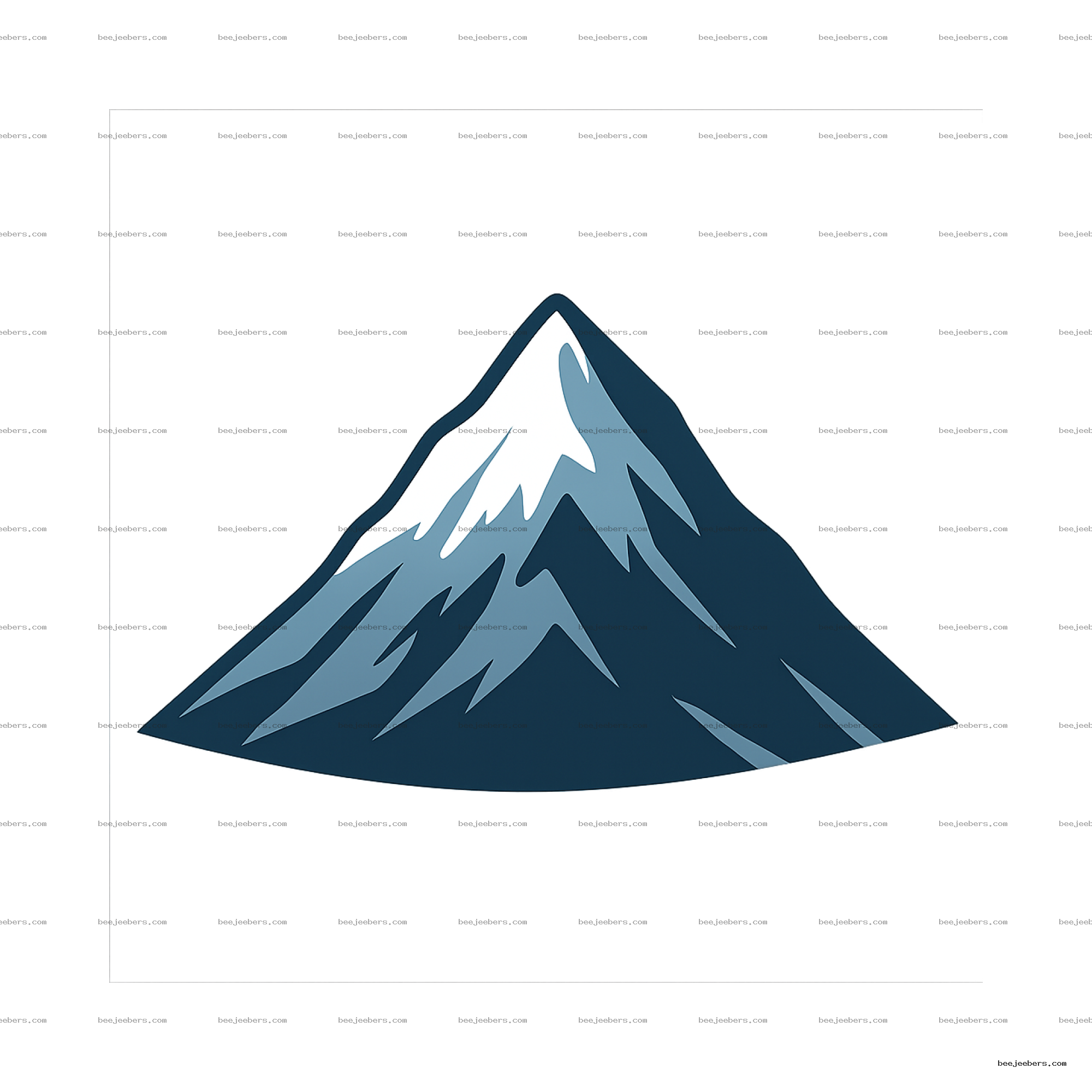 Vector illustration of a snow-capped mountain peak on a transparent background