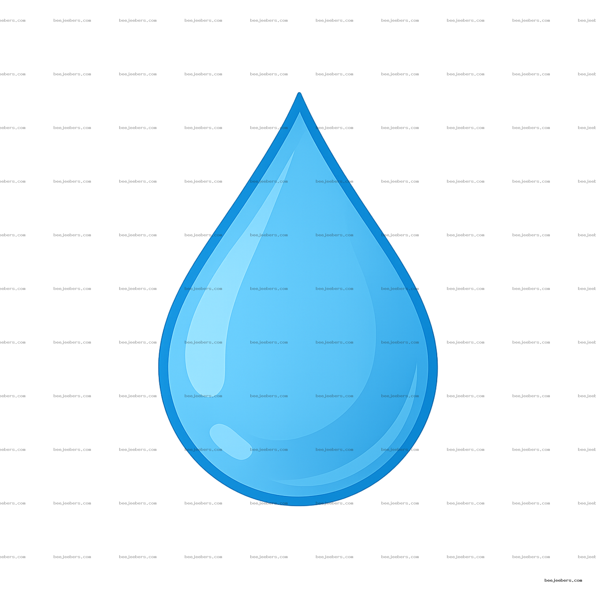 Glossy blue water drop vector PNG on transparent background