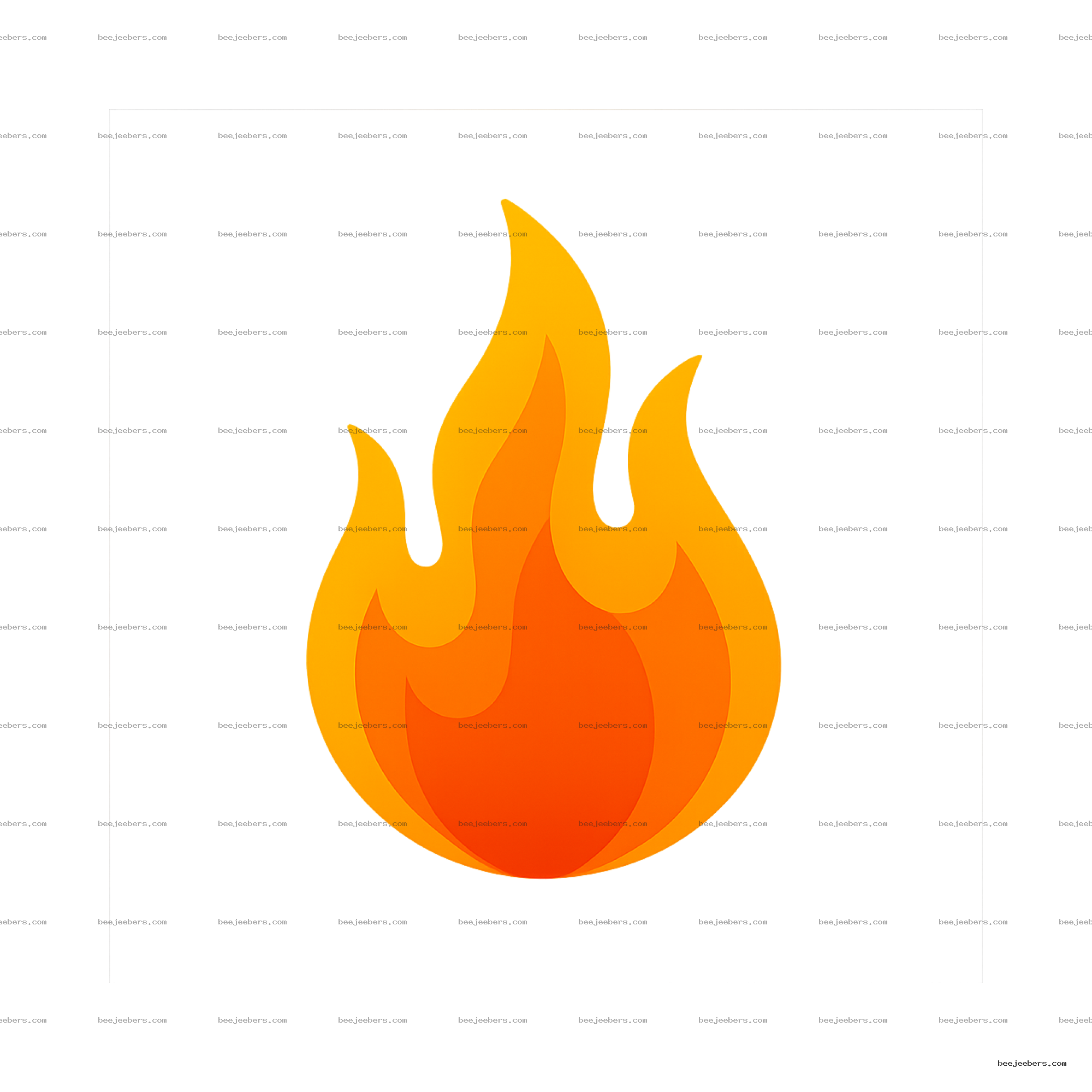Clean vector illustration of a bright flame fire with orange and yellow colors on transparent background