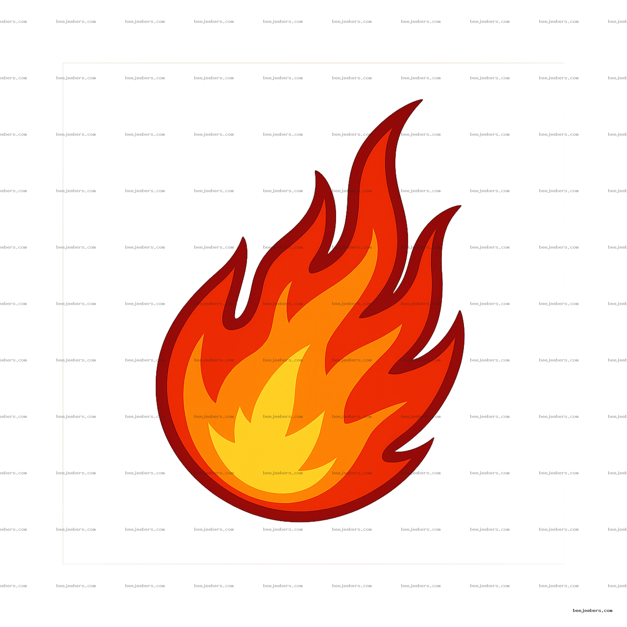 Clean vector illustration of a layered flame in yellow, orange, and red with a transparent background