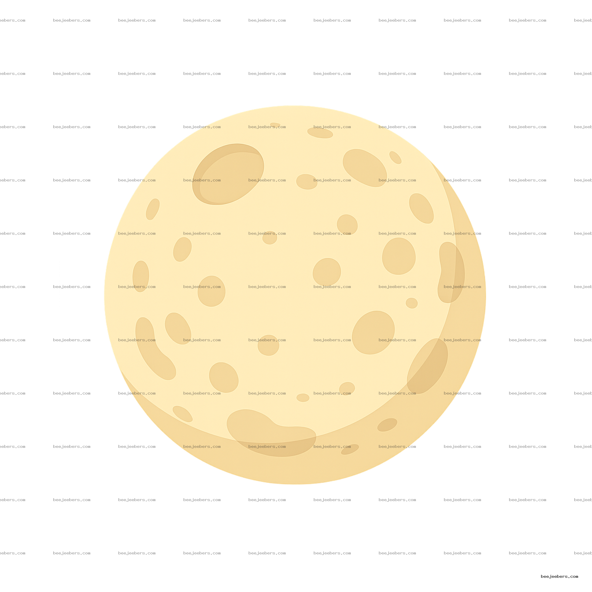 Clean vector full moon illustration with craters on transparent background