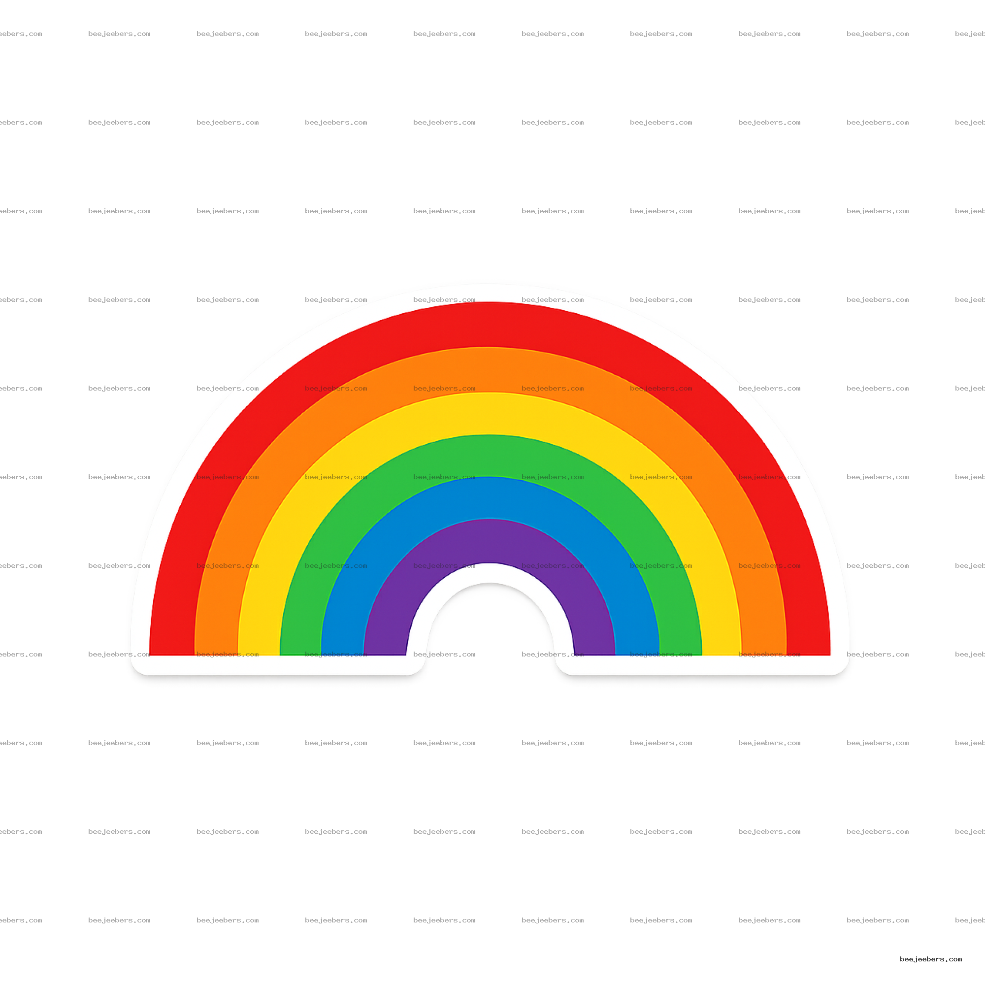 Clean vector rainbow sticker PNG with bright colors and a transparent background