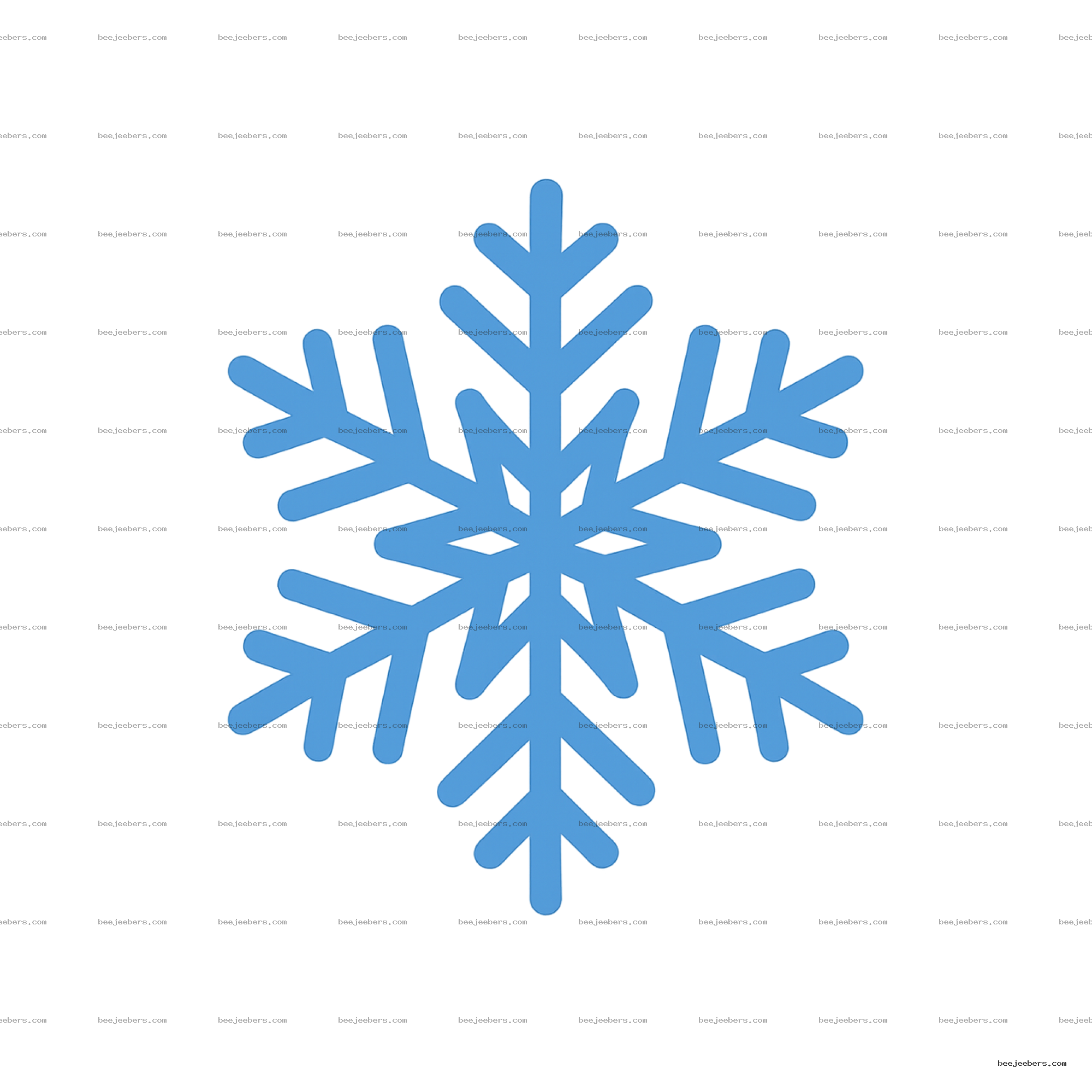 Blue symmetrical snowflake vector on transparent background for digital and craft use