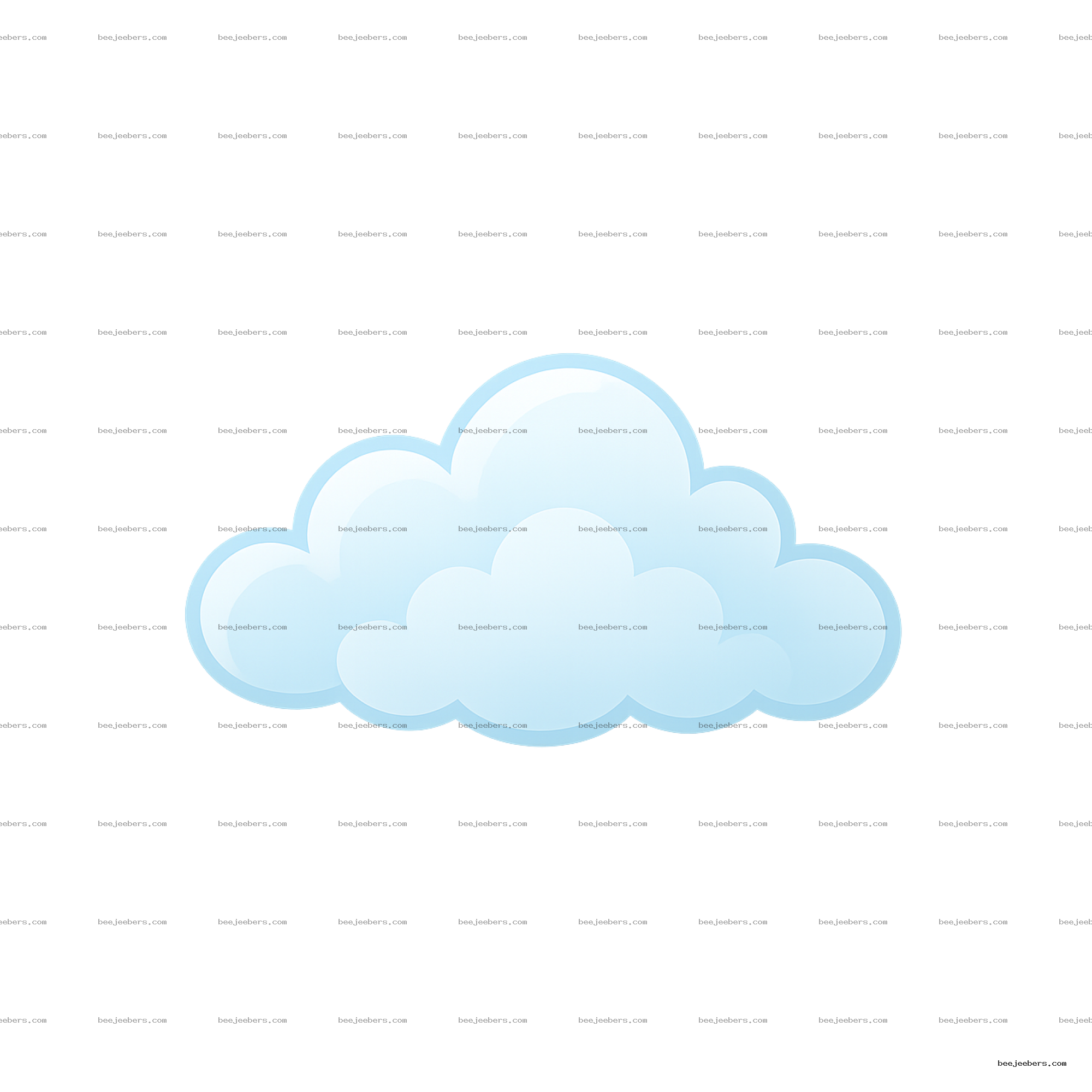 Soft blue vector cloud illustration with transparent background for digital use