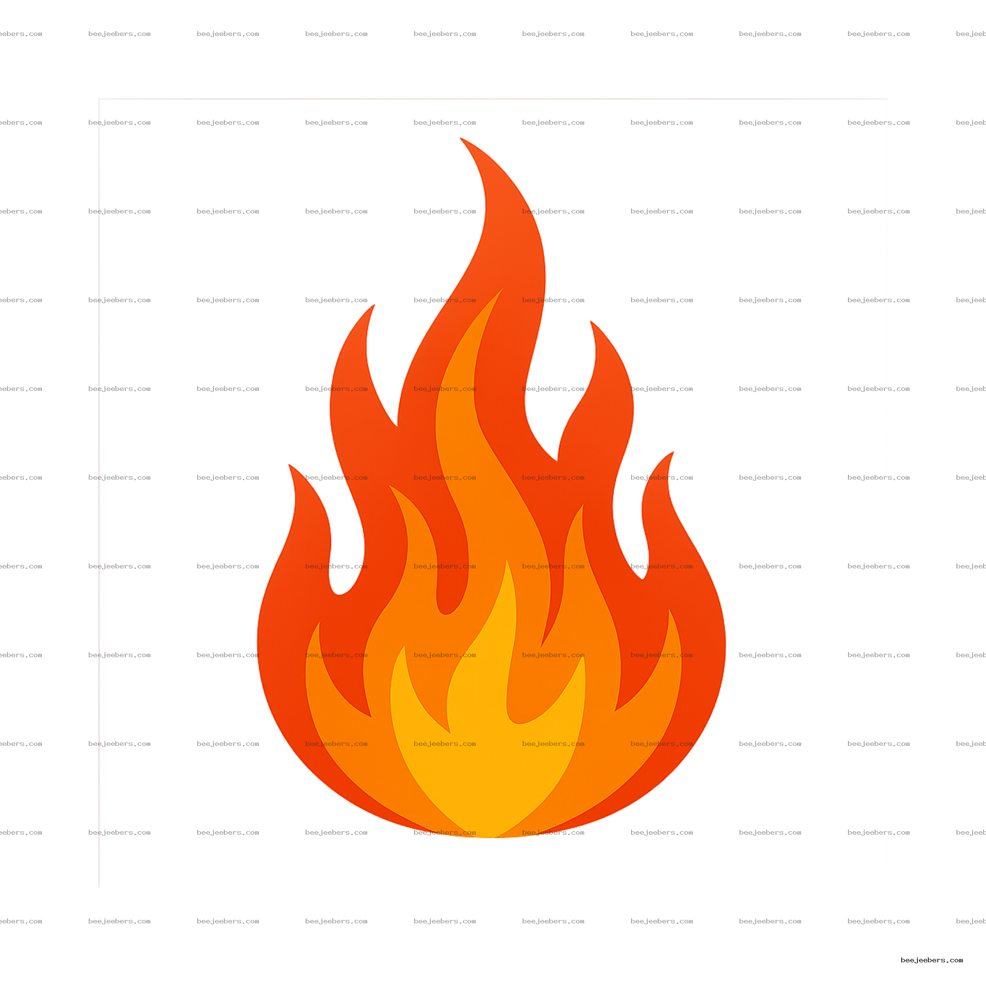 Clean vector illustration of a bright orange and yellow flame with smooth pointed shapes on a transparent background
