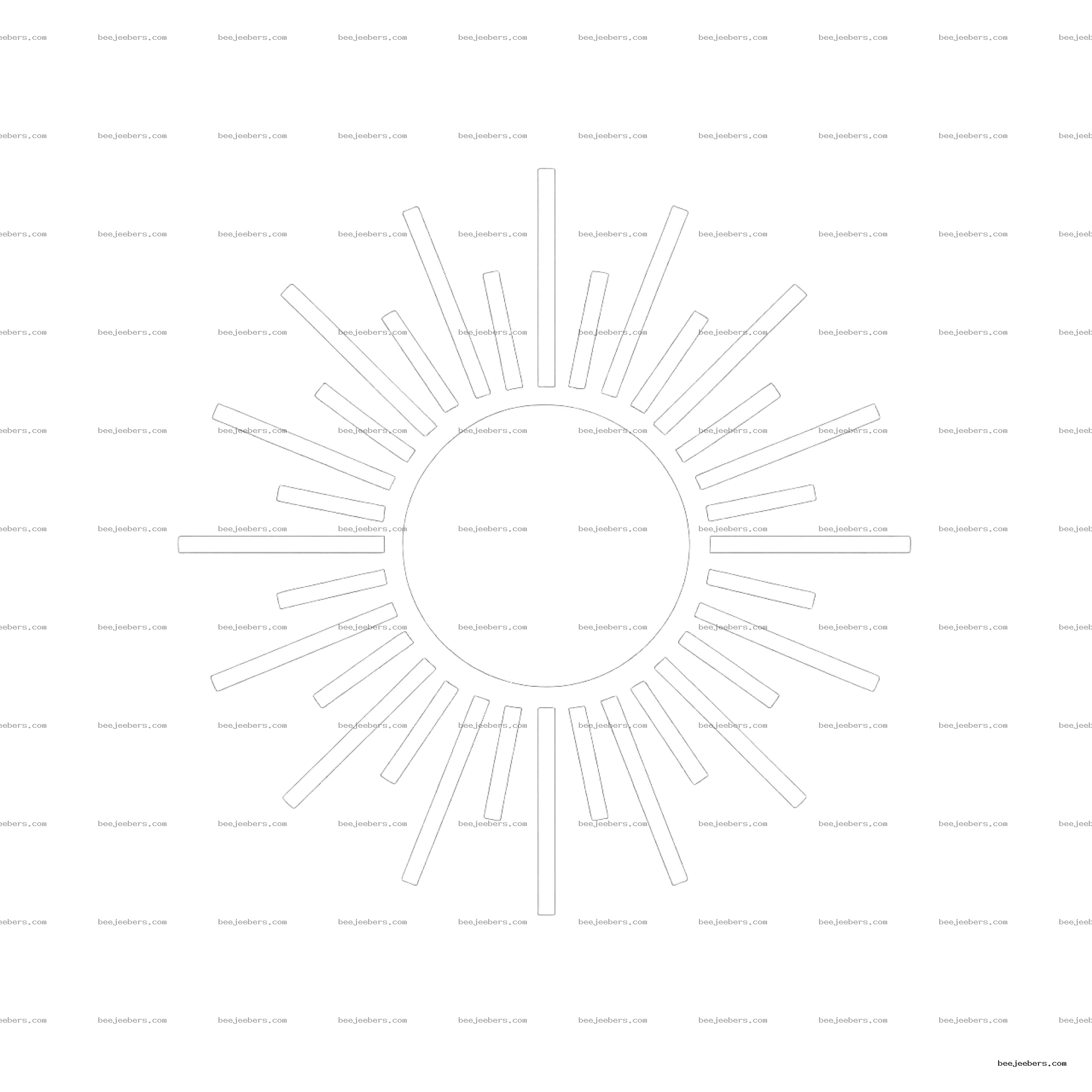 Clean white sun rays vector graphic with transparent background for digital design and crafts