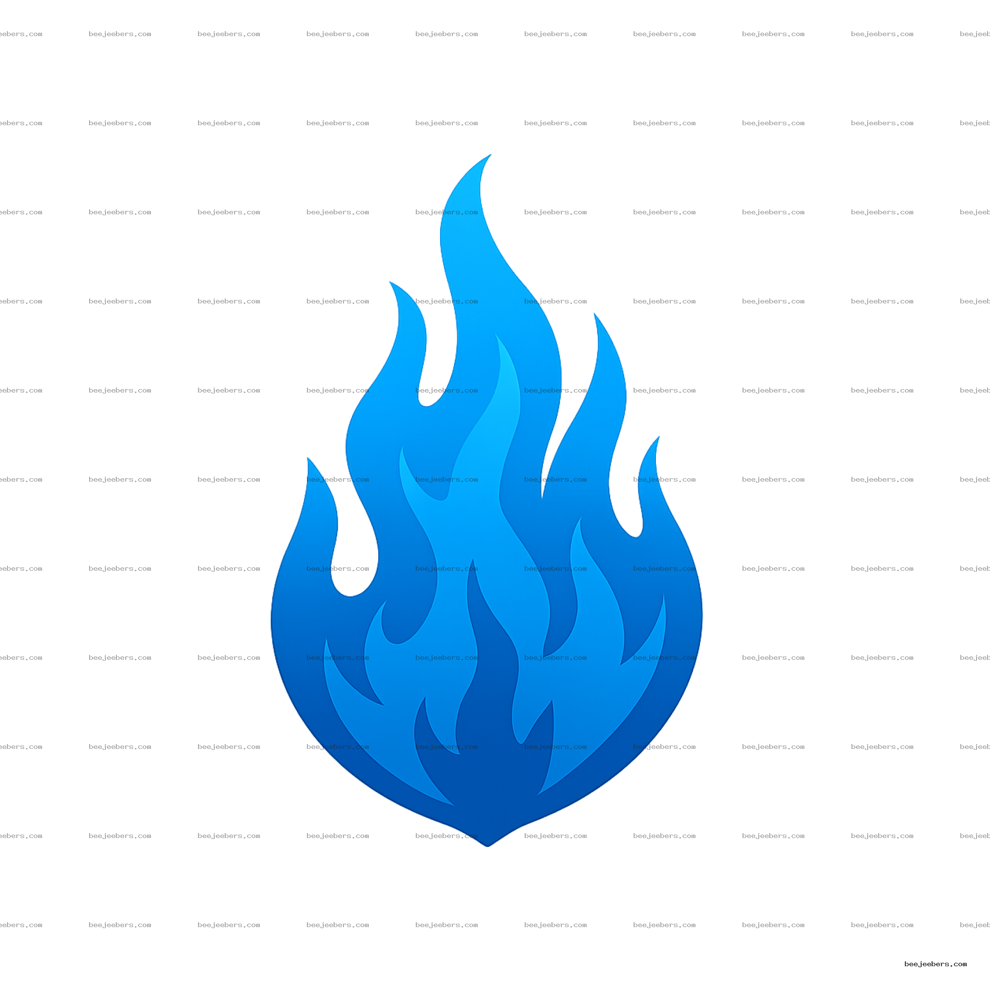 Clean vector blue flame with smooth gradients on transparent background