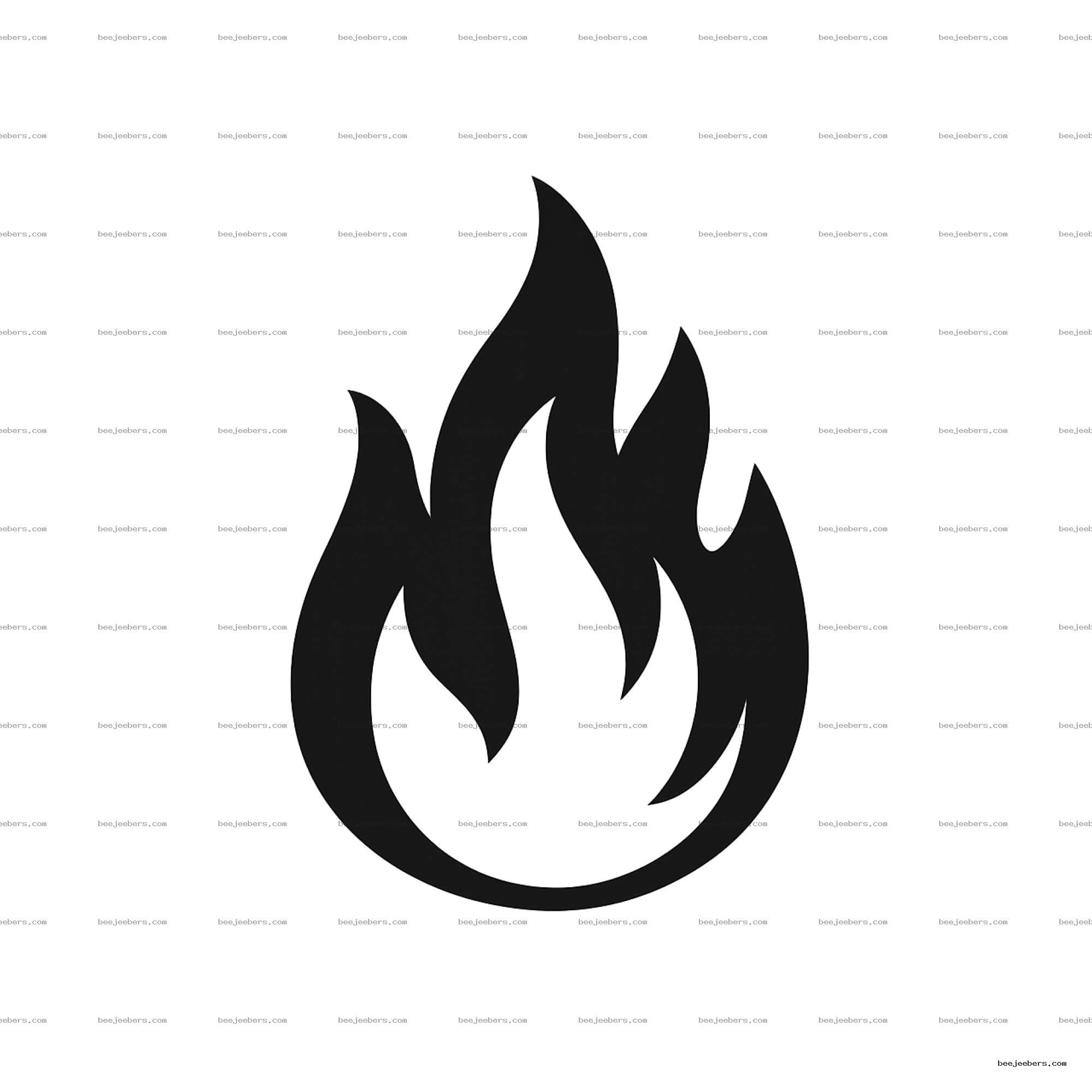 Black stylized flame silhouette PNG with transparent background