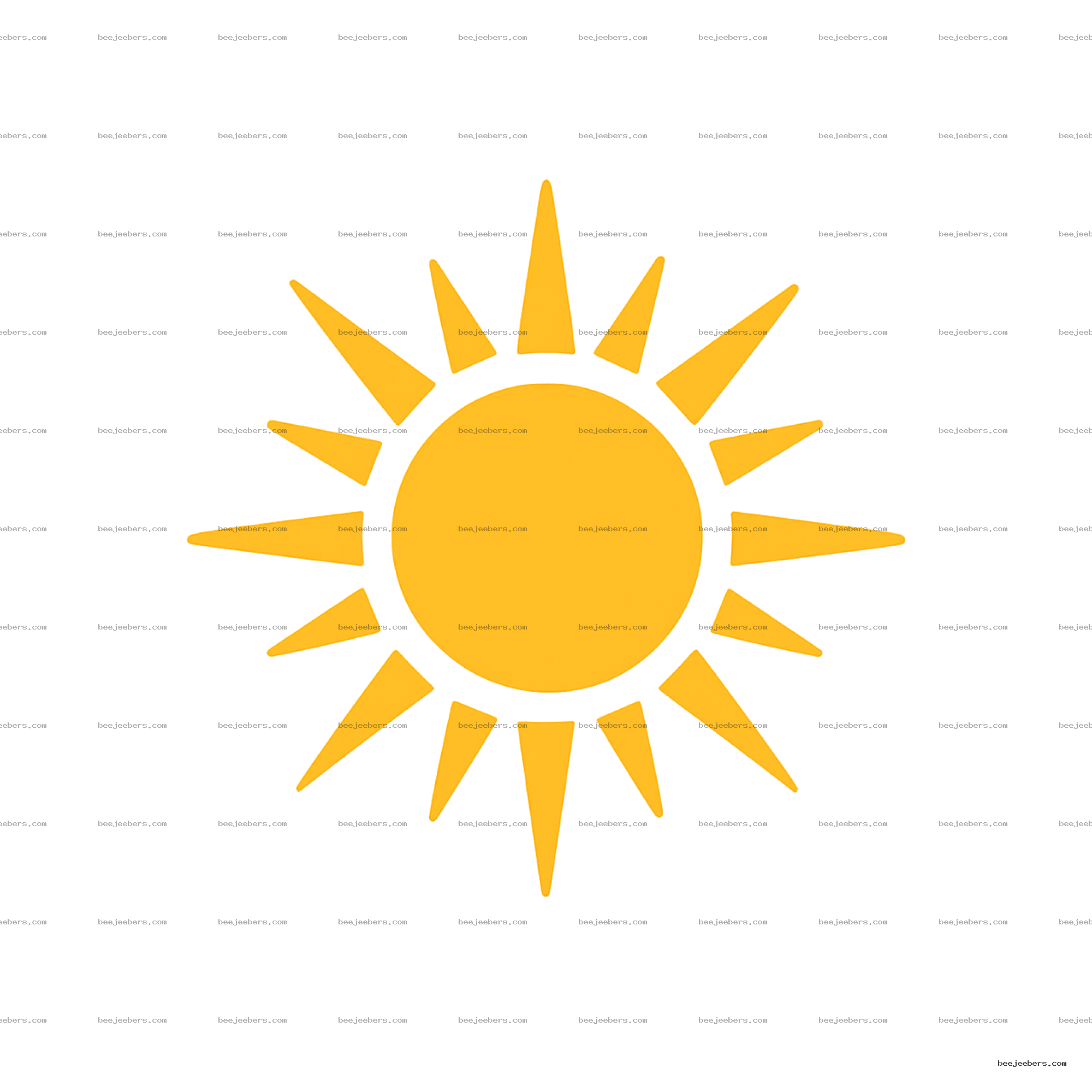 Minimalist yellow sun with triangular rays on transparent background vector graphic