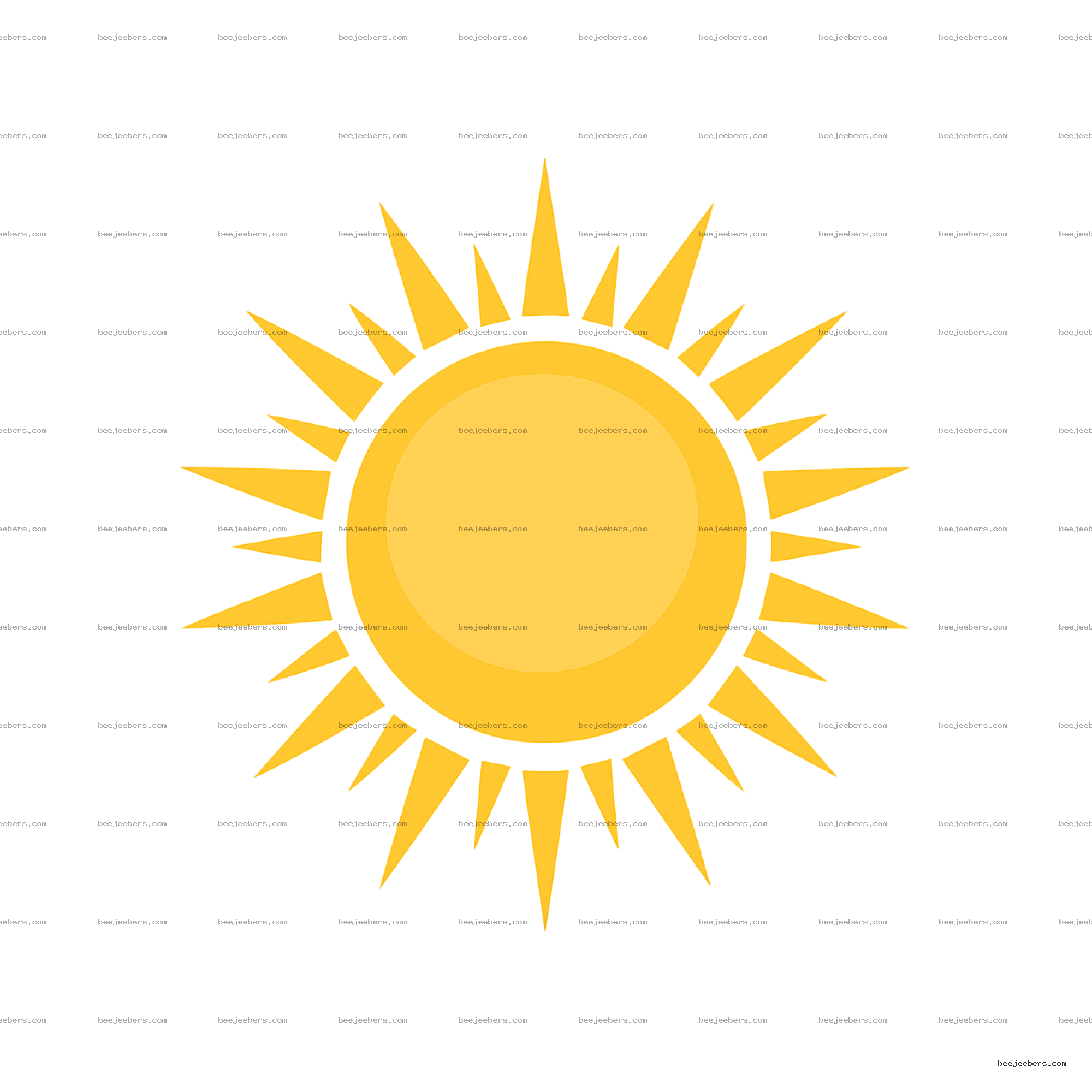 Clean vector sun with yellow rays on transparent background PNG for digital use