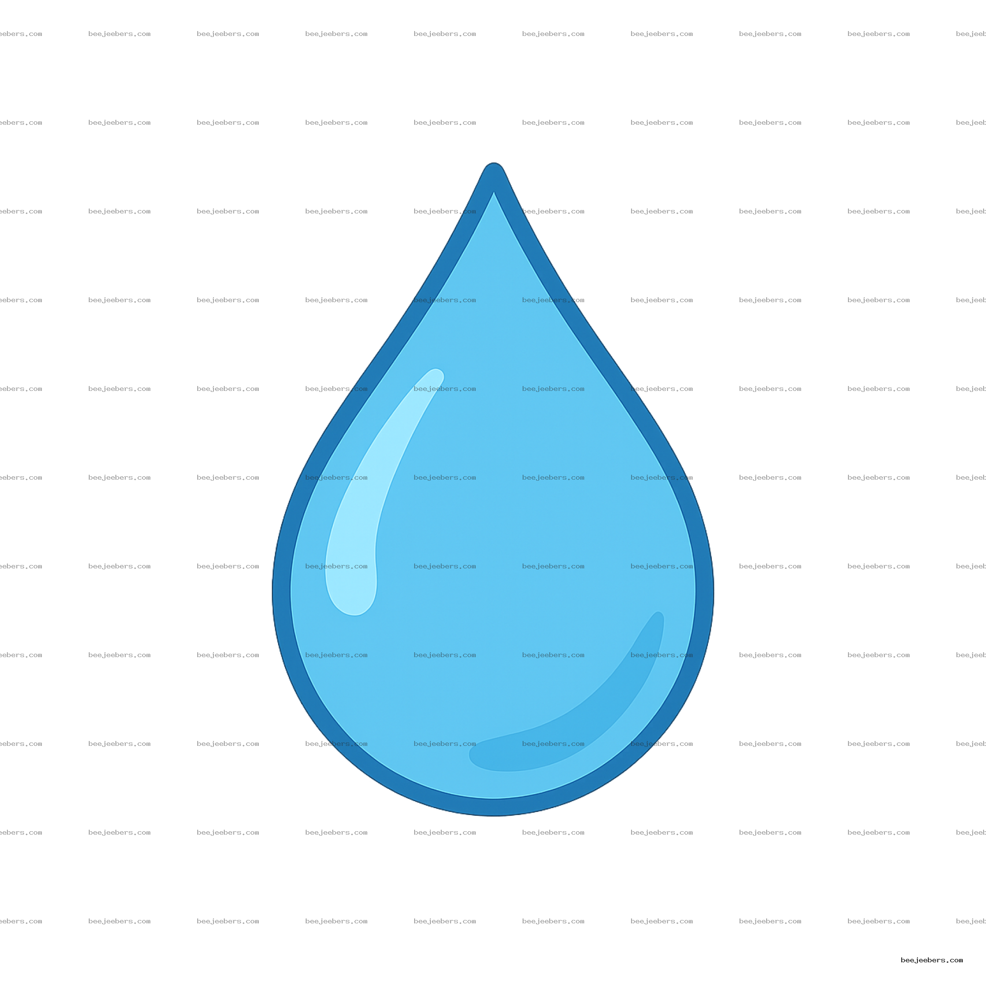 Clean blue water drop icon with transparent background in vector style