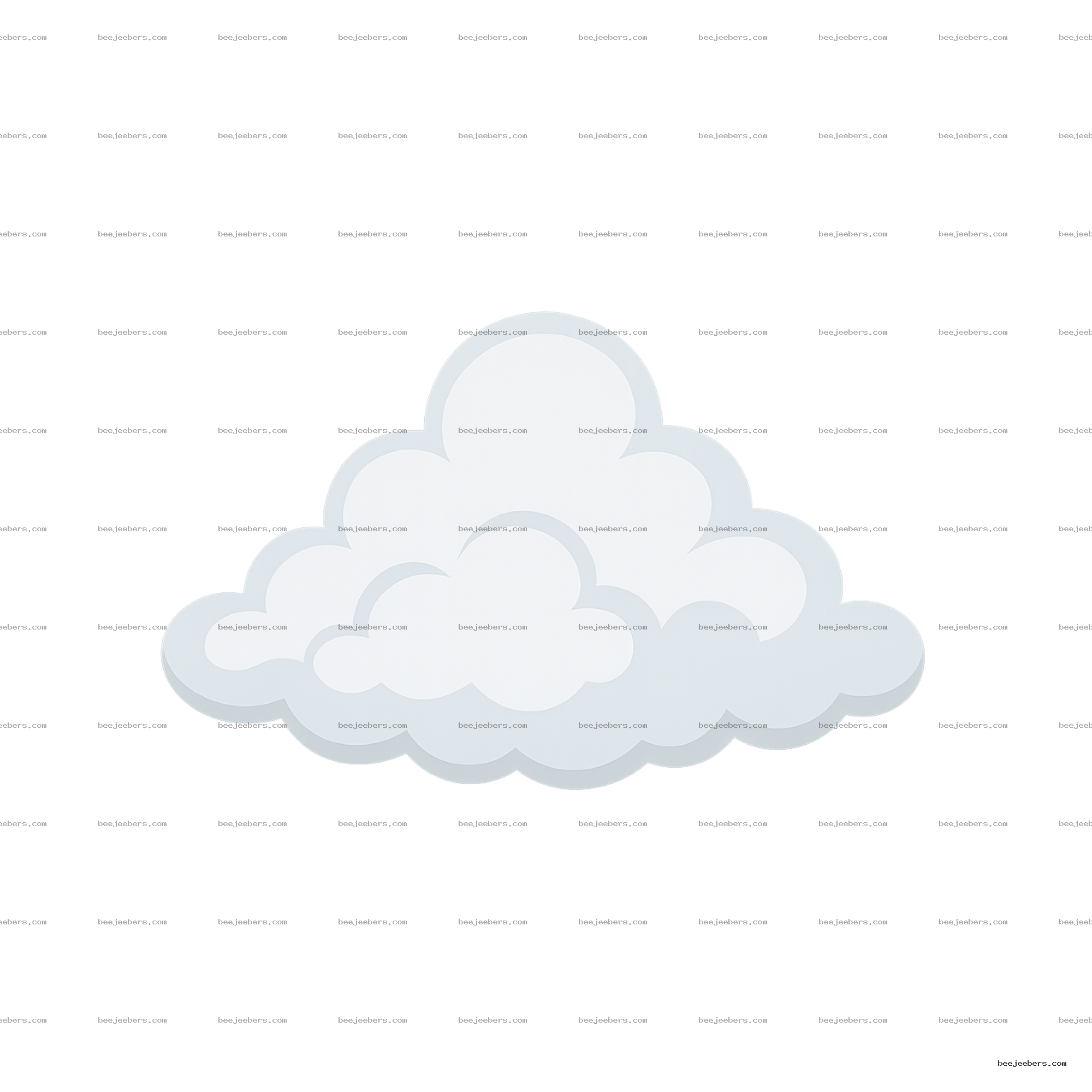 Clean vector illustration of a single white cloud with fog-like layers and transparent background