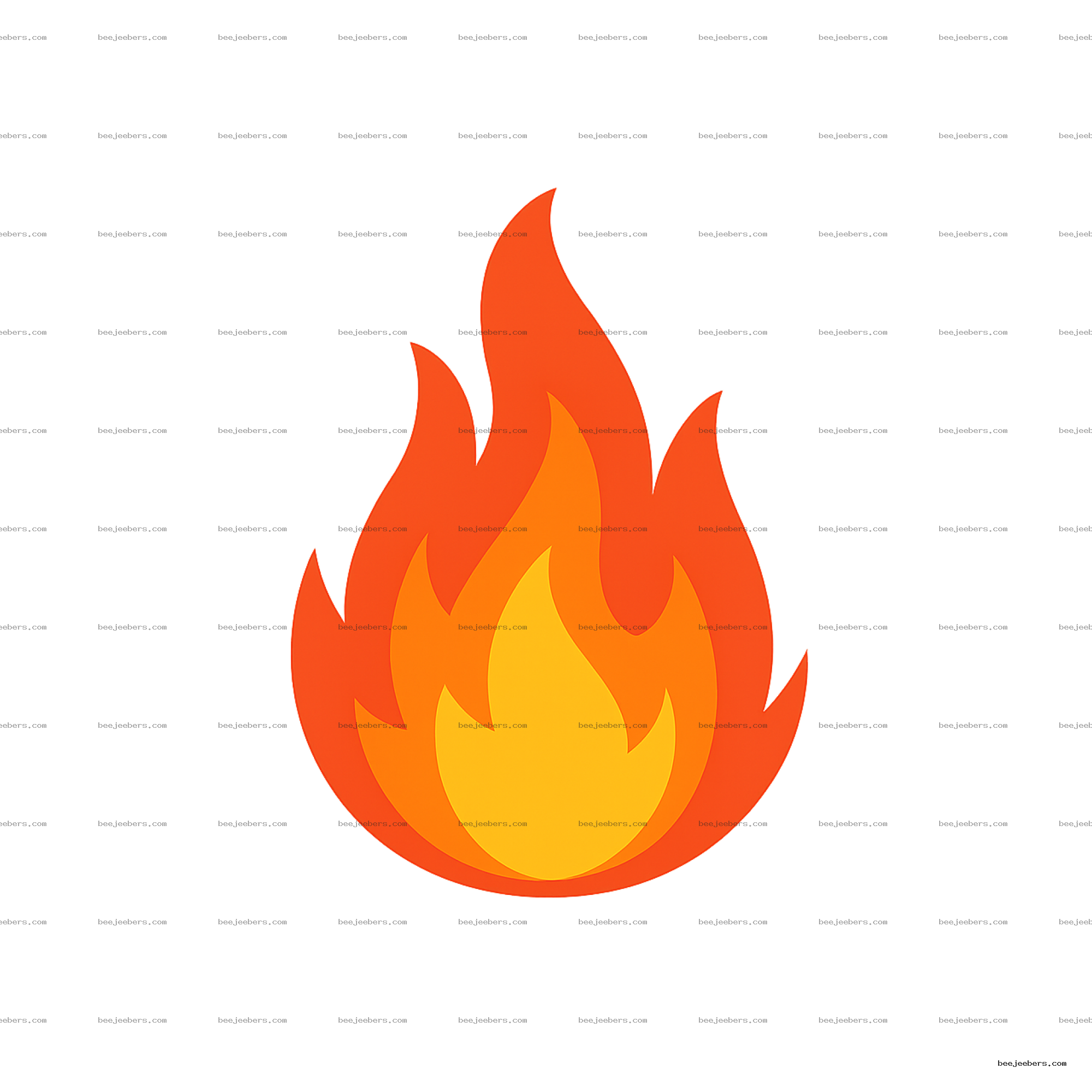 Clean vector fire flame with orange and yellow layers on transparent background