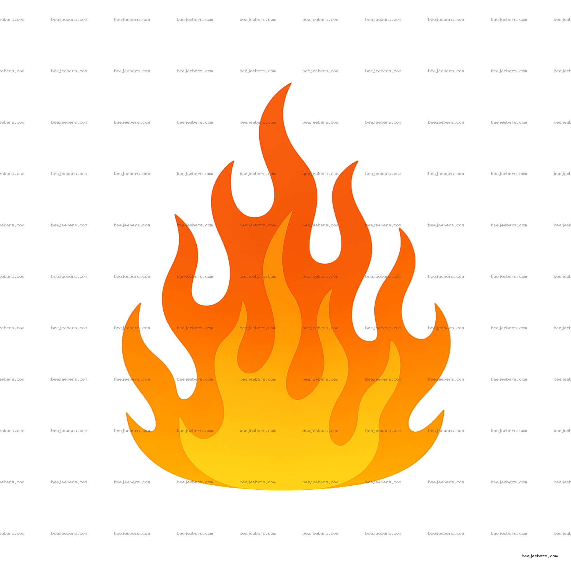 Clean vector illustration of orange and yellow stylized flame pattern on transparent background