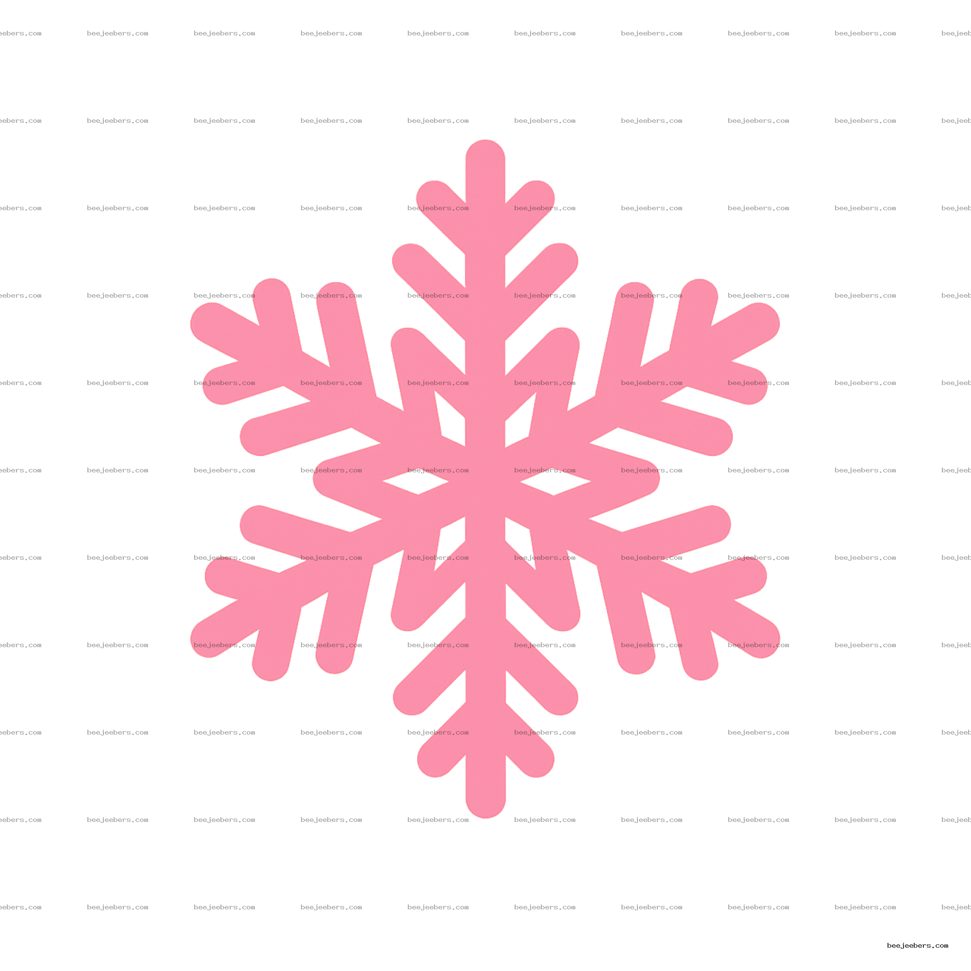 Bright pink snowflake vector illustration with transparent background for winter crafts and digital design