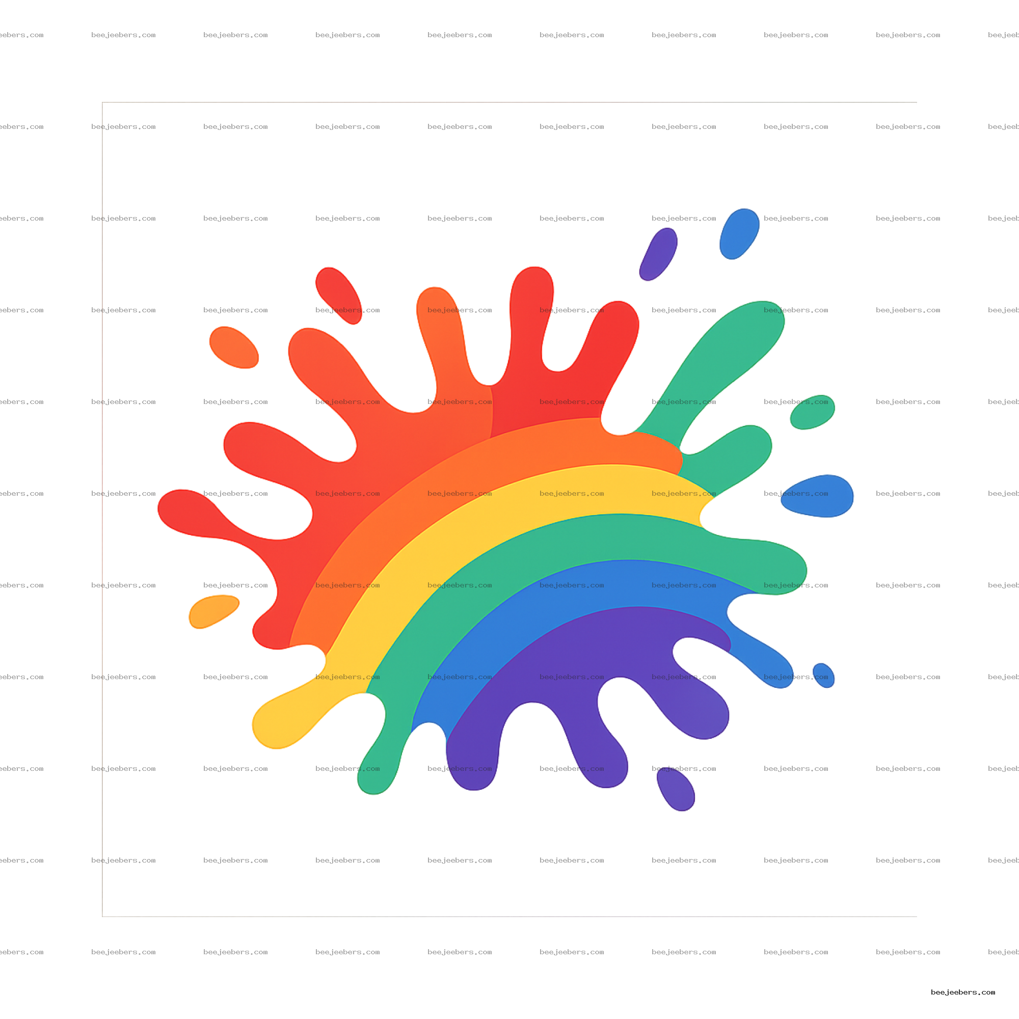 Colorful rainbow splash vector clipart in red, orange, yellow, green, blue, and purple with transparent background