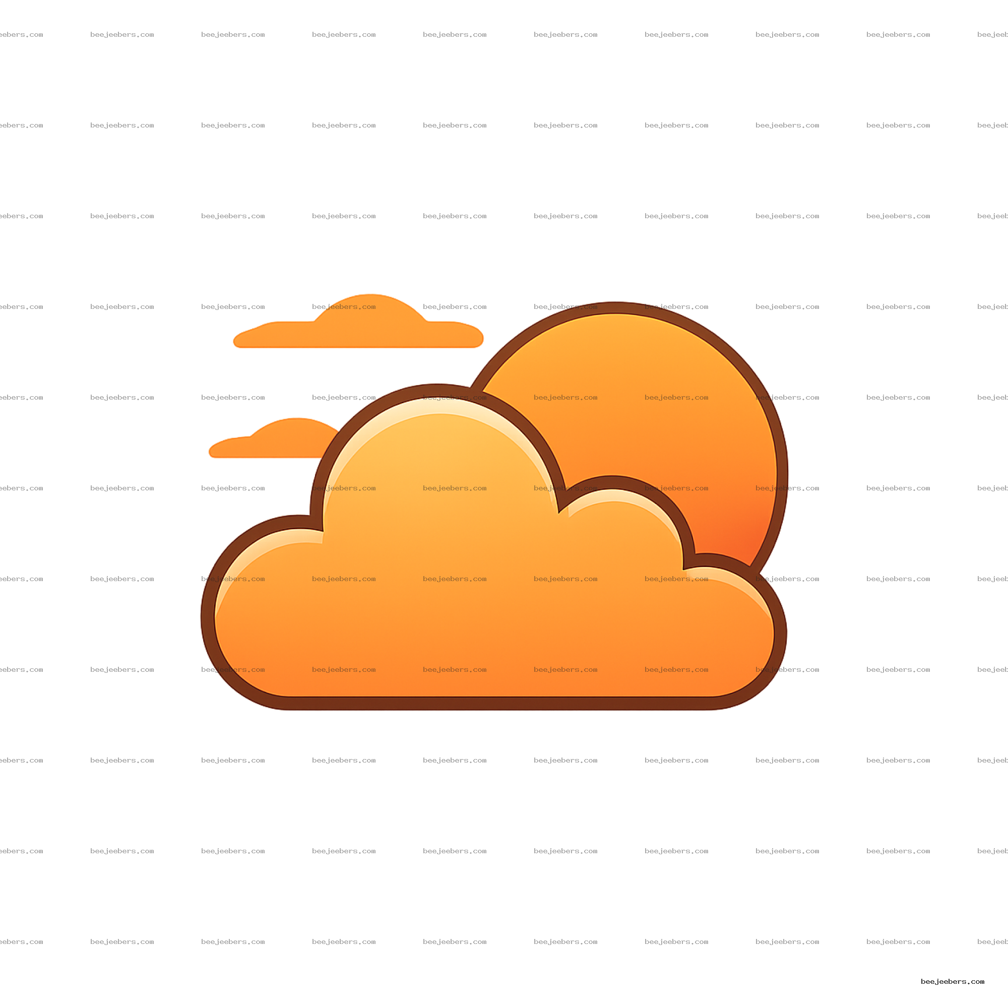 Clean vector orange and yellow sunset clouds with transparent background digital download