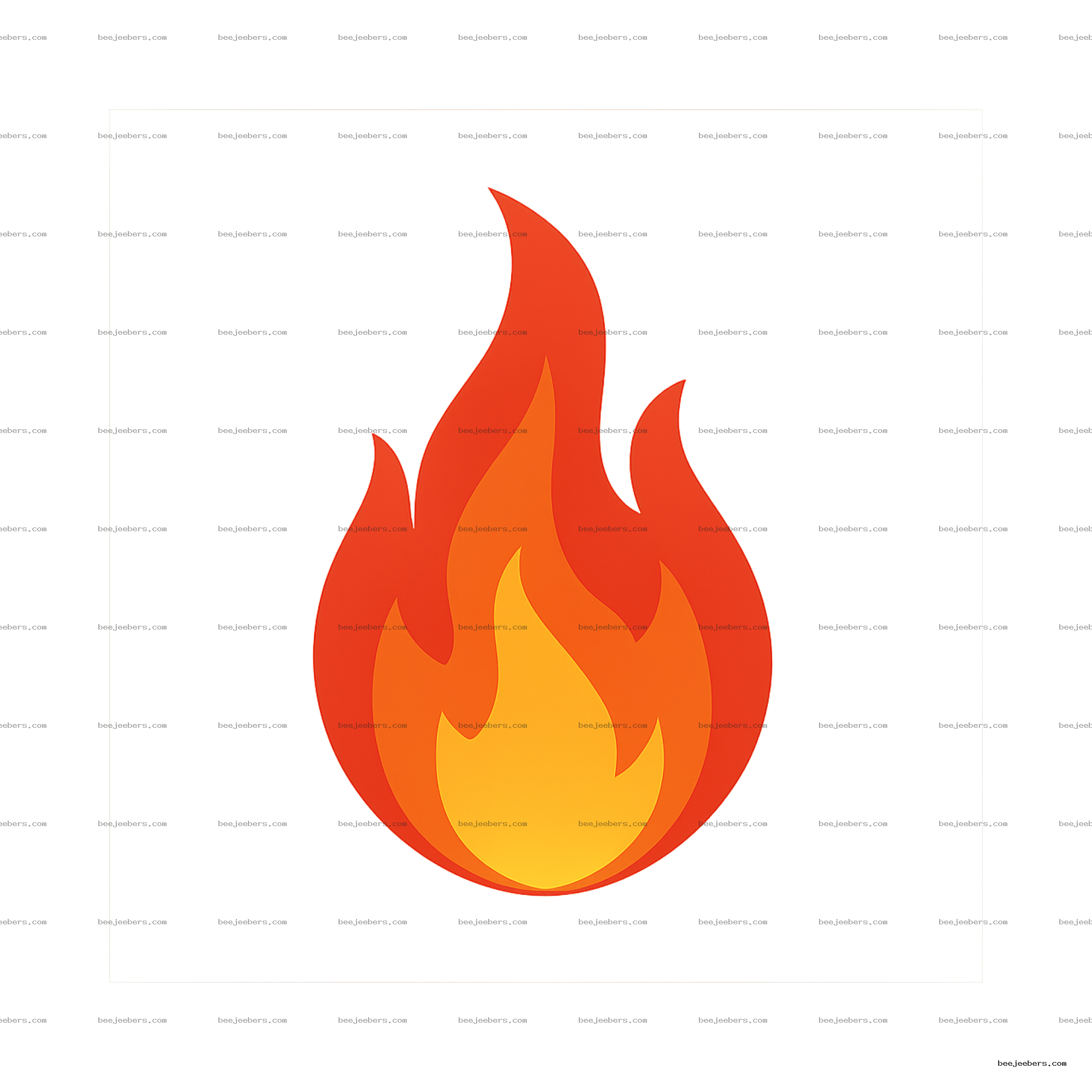 Clean vector illustration of a red-orange-yellow flame with transparent background