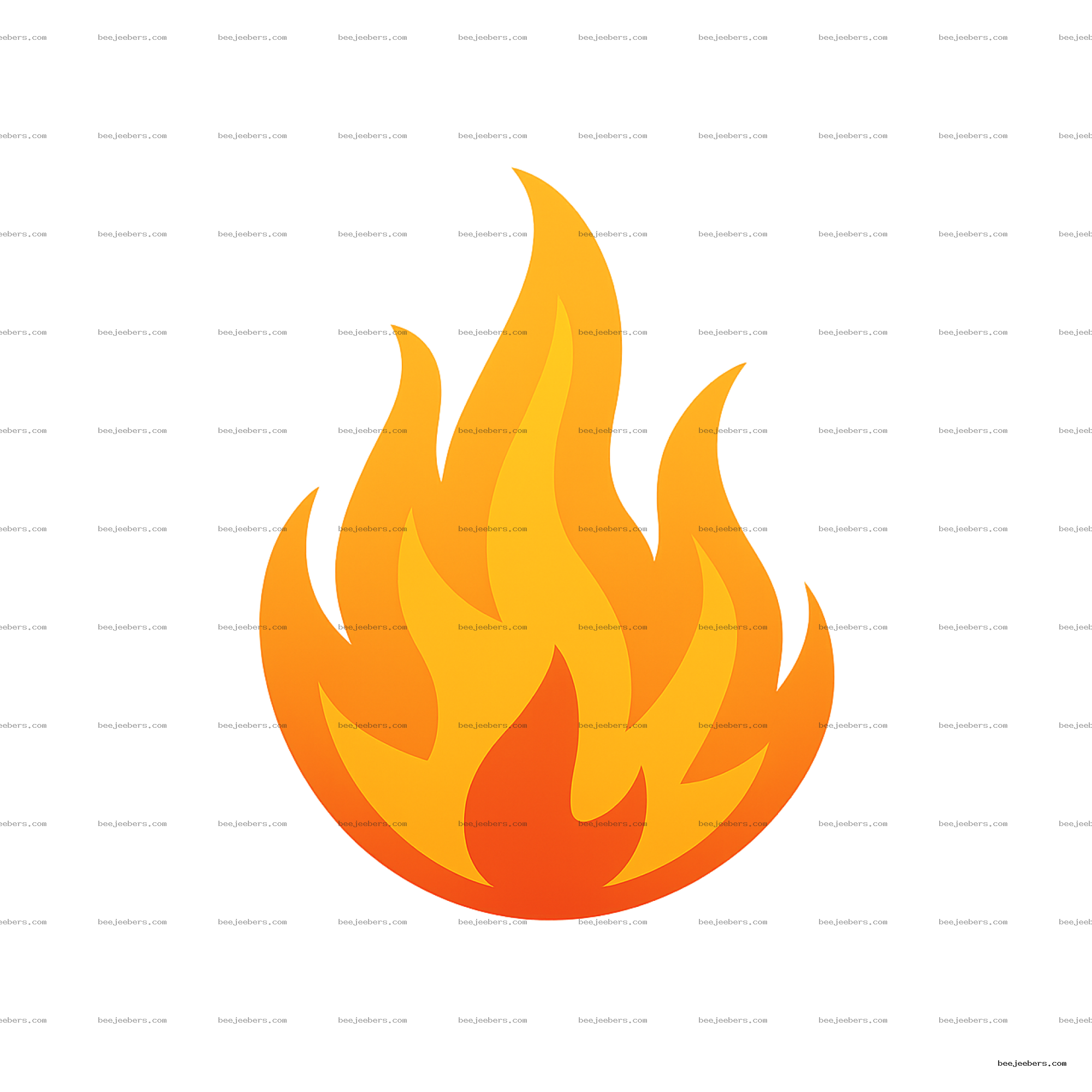 Clean vector illustration of animated orange and yellow flames with transparent background