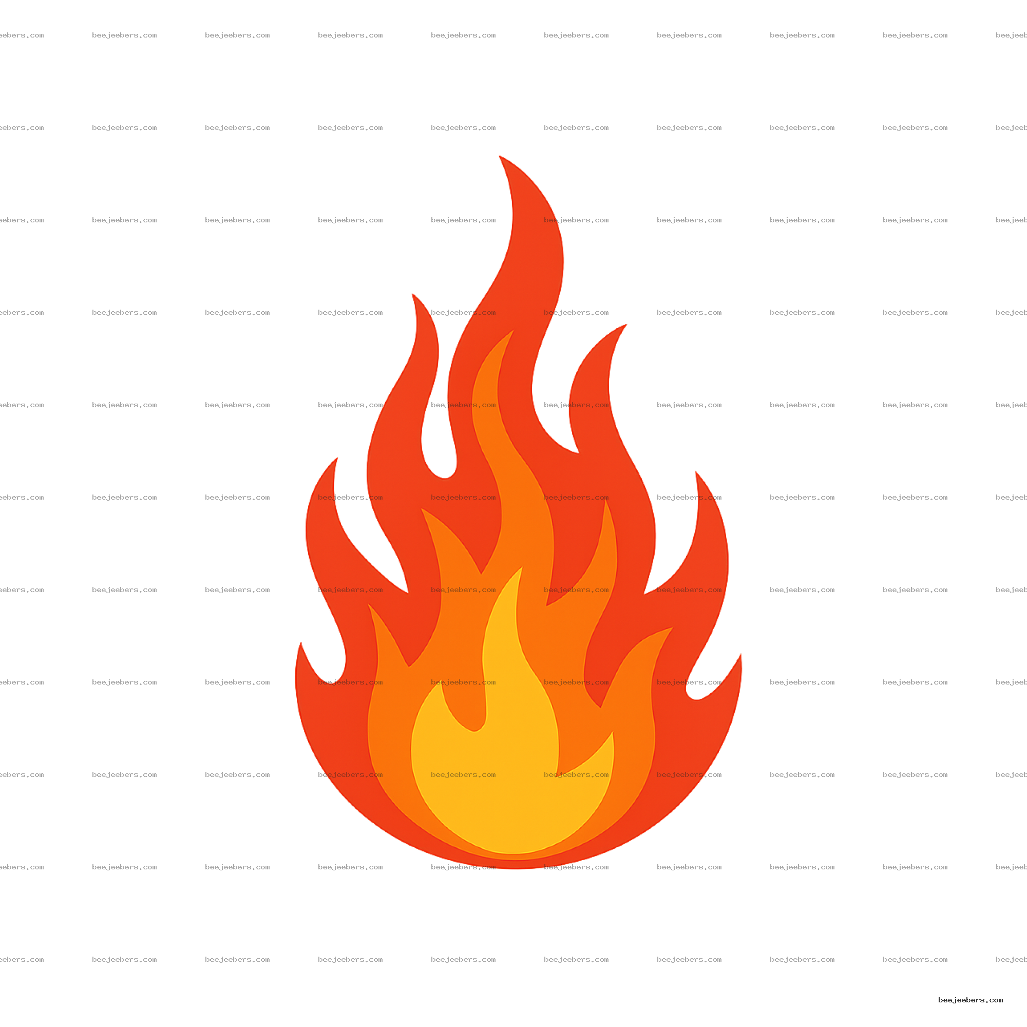 Clean vector flames PNG image with bright orange and yellow layered fire shapes on transparent background