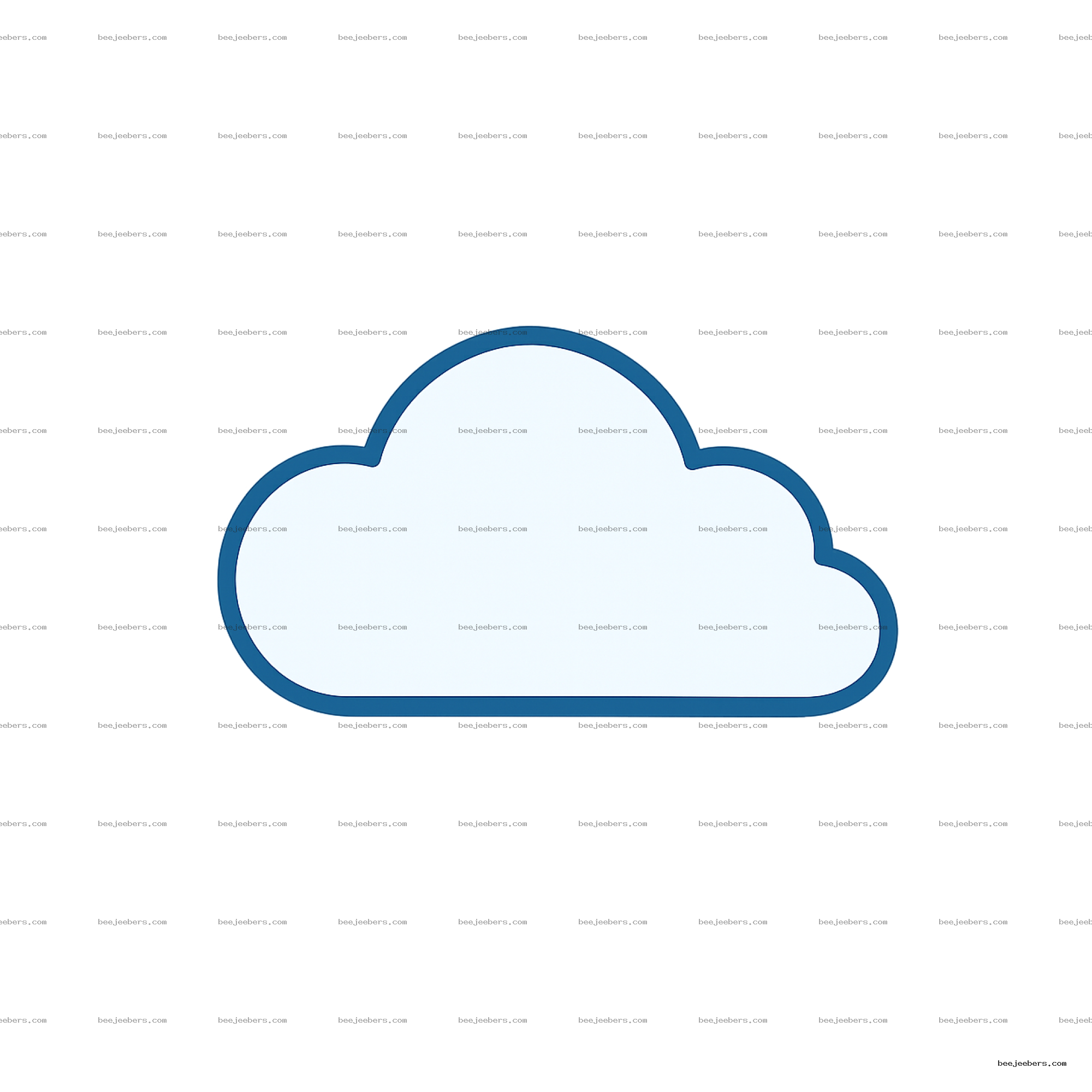 Clean vector illustration of a blue-outlined simple cloud with transparent background