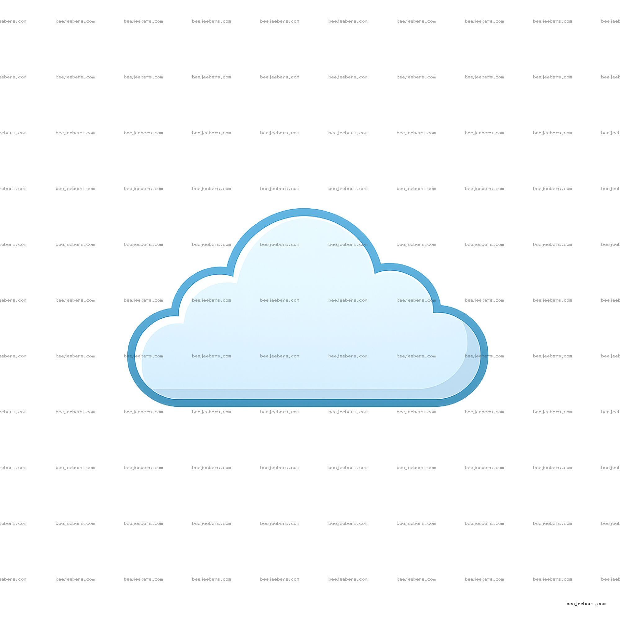 Light blue vector cloud with smooth edges and transparent background