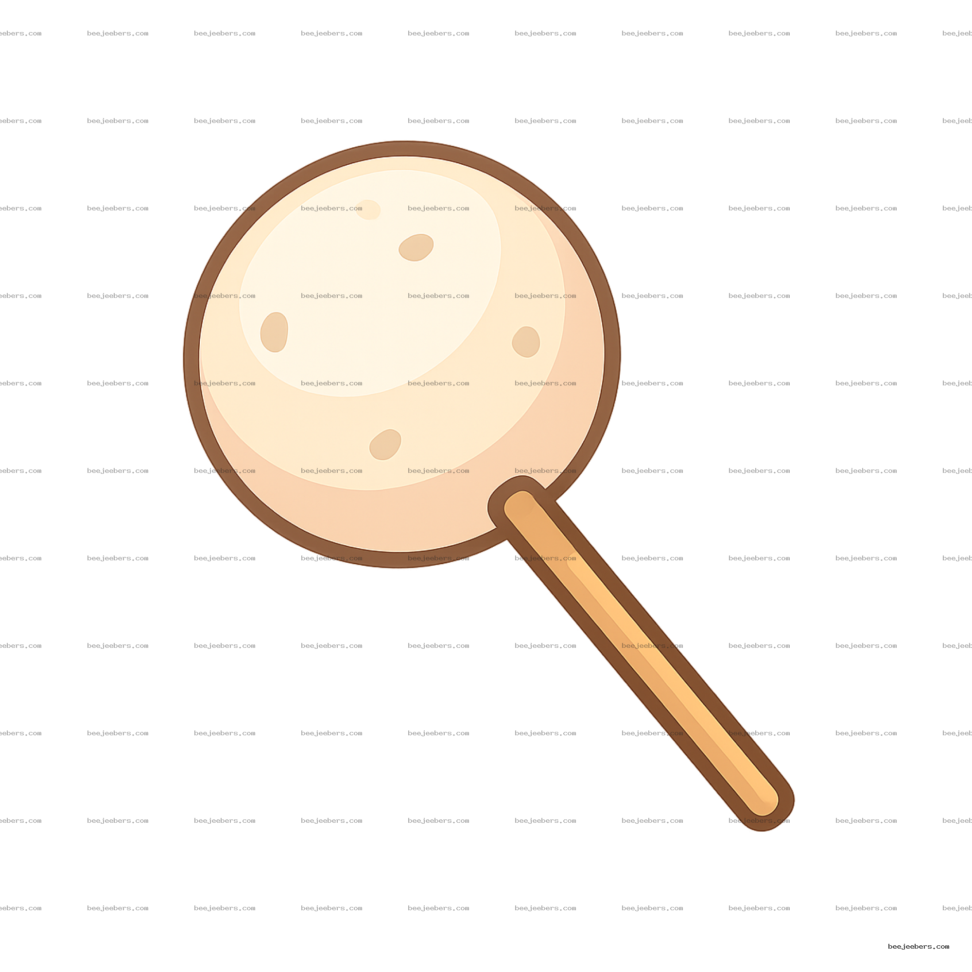 Vector illustration of a single fishball on a wooden skewer stick with transparent background