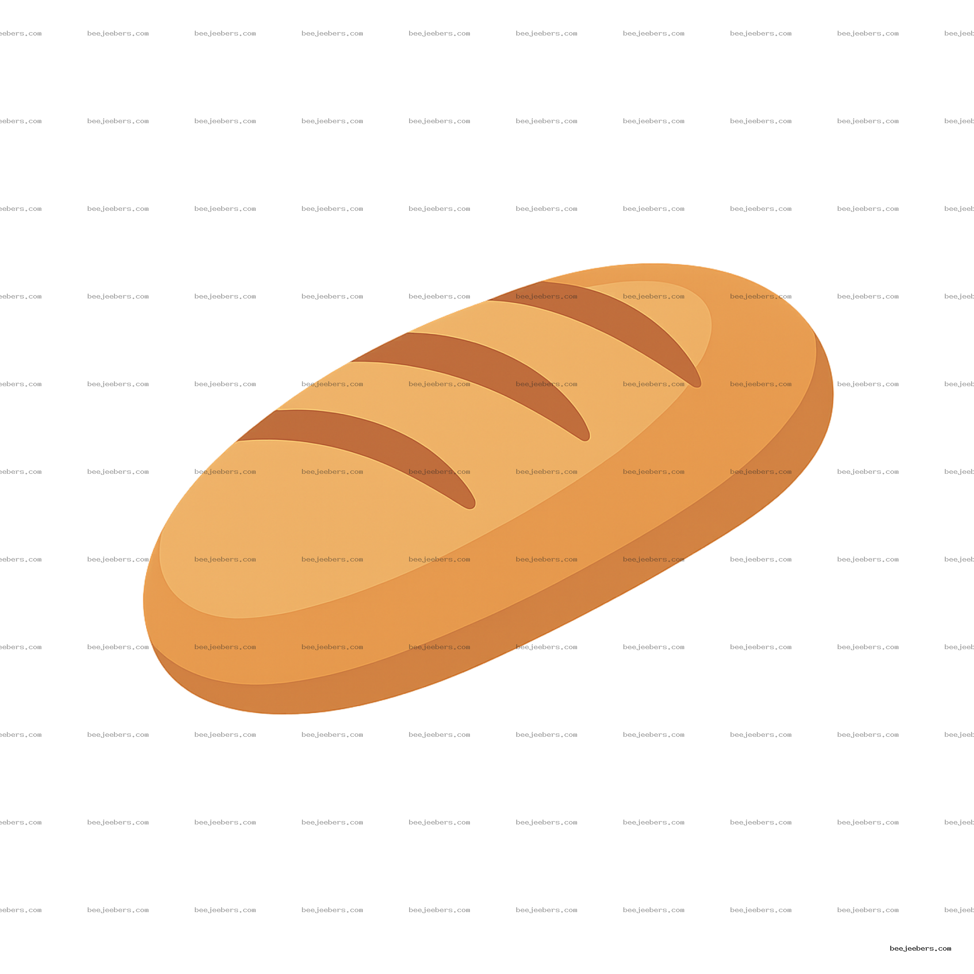 Clean vector illustration of a golden brown bread loaf with diagonal slashes on a transparent background