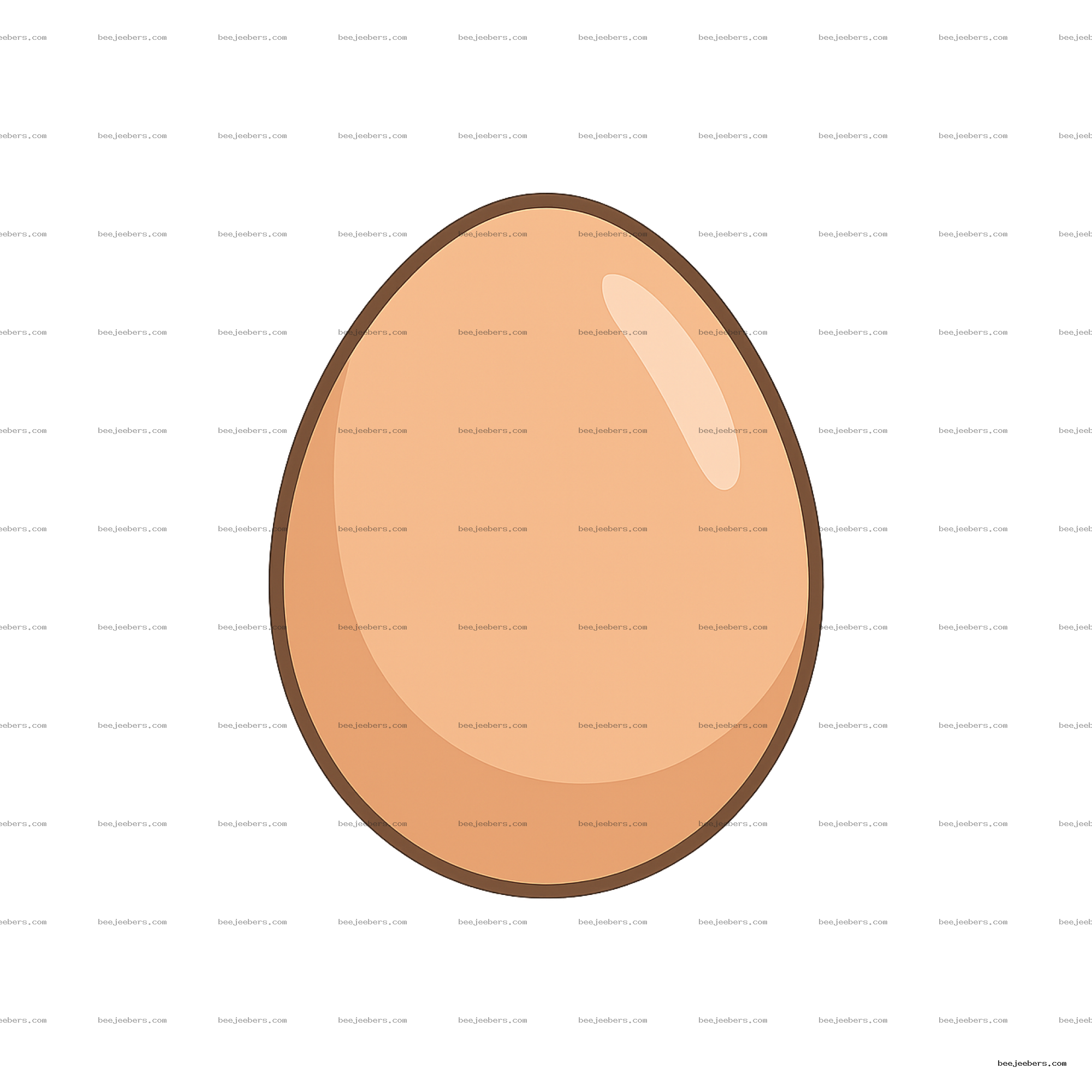 Clean vector illustration of a brown egg with smooth shading on transparent background