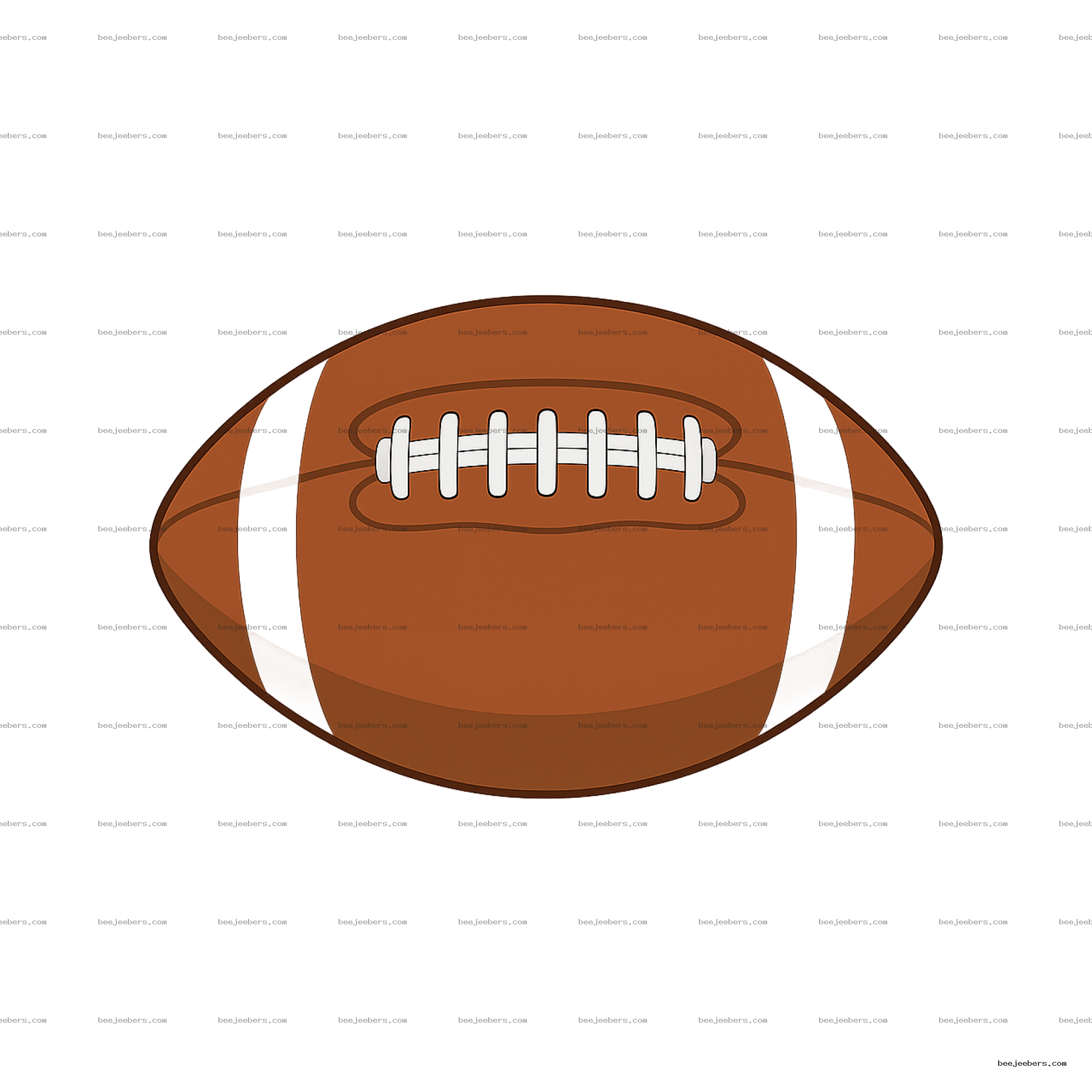 Clean vector illustration of an American football with white laces on a transparent background