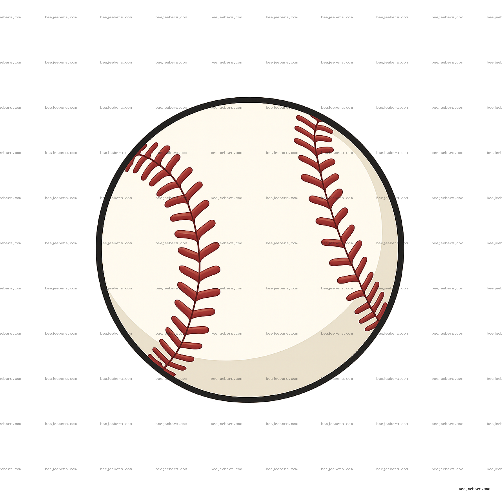 Top half of a baseball with red stitching in clean vector style on transparent background