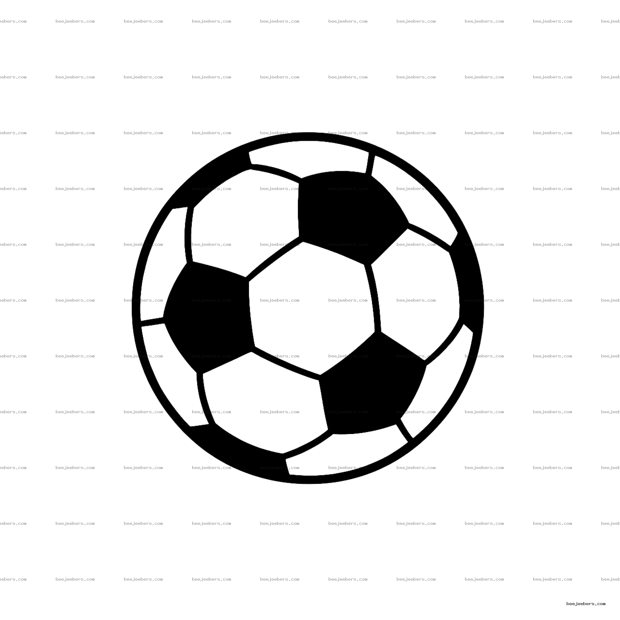 Black and white classic soccer ball vector with transparent background
