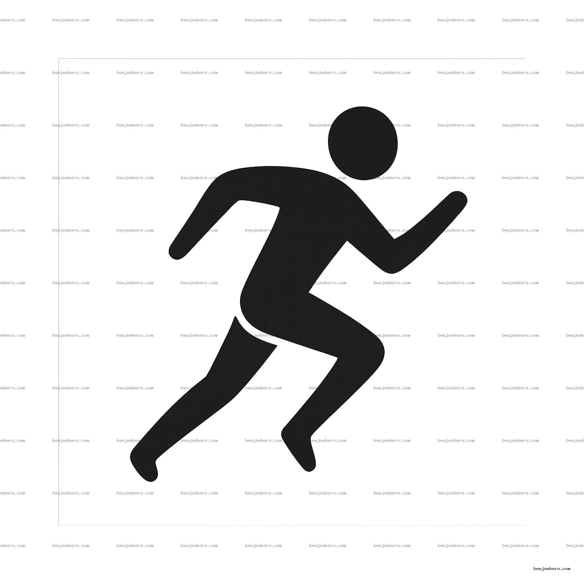 Black silhouette of a person running in a clean vector style on transparent background